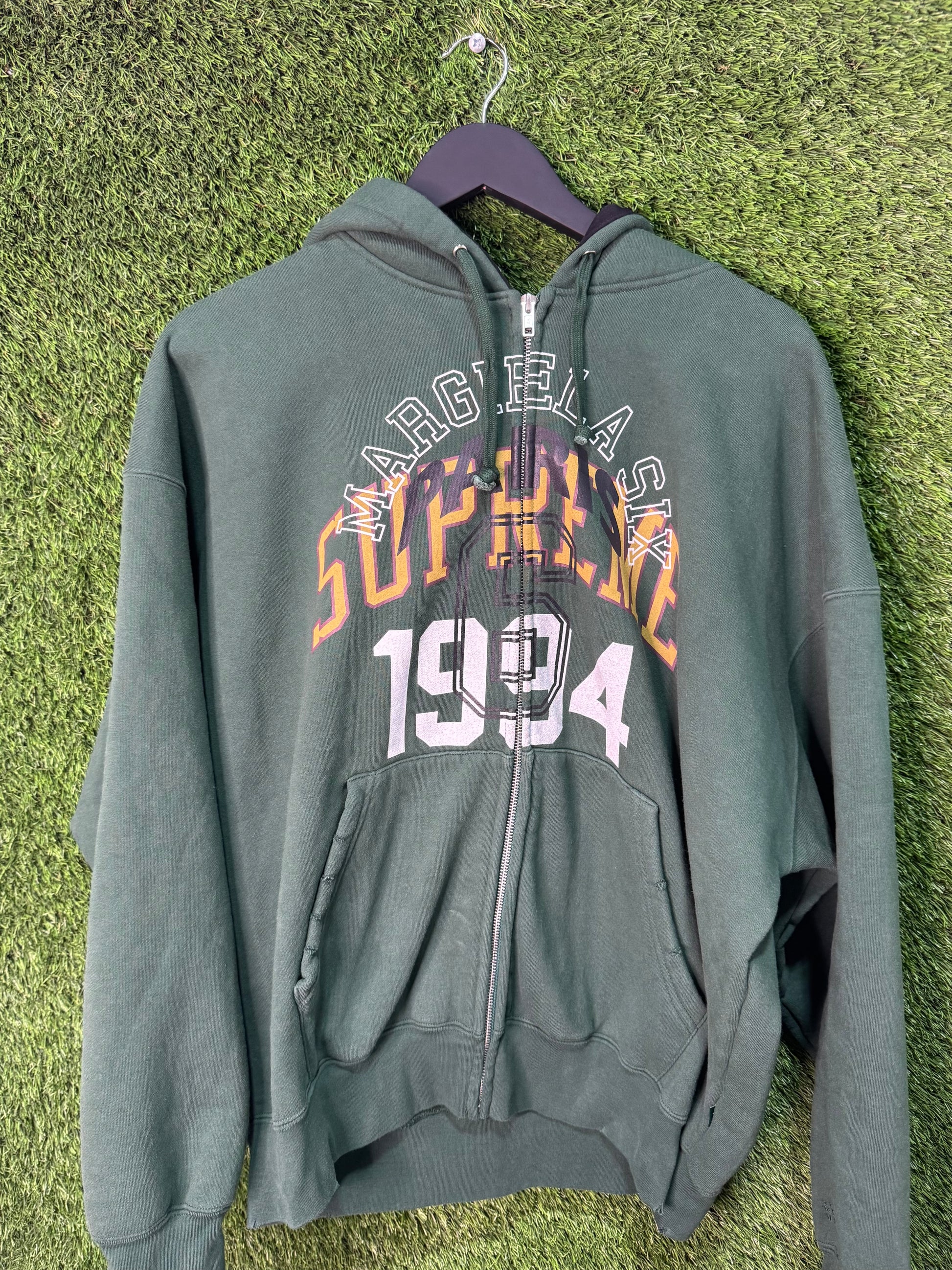 Supreme MM6 Maison Margiela Zip up hoodie sweatshirt green