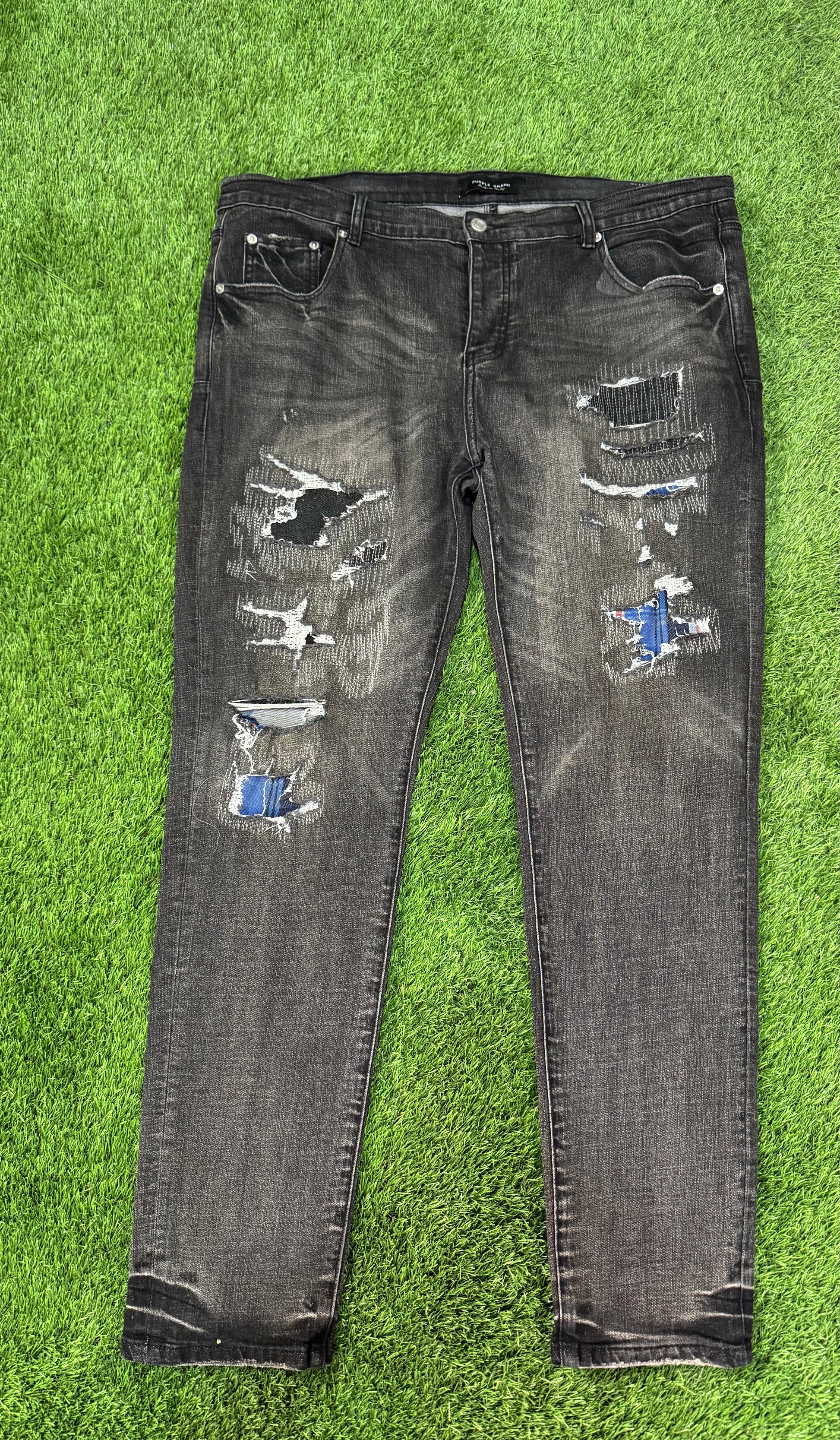 Purple black skinny denim