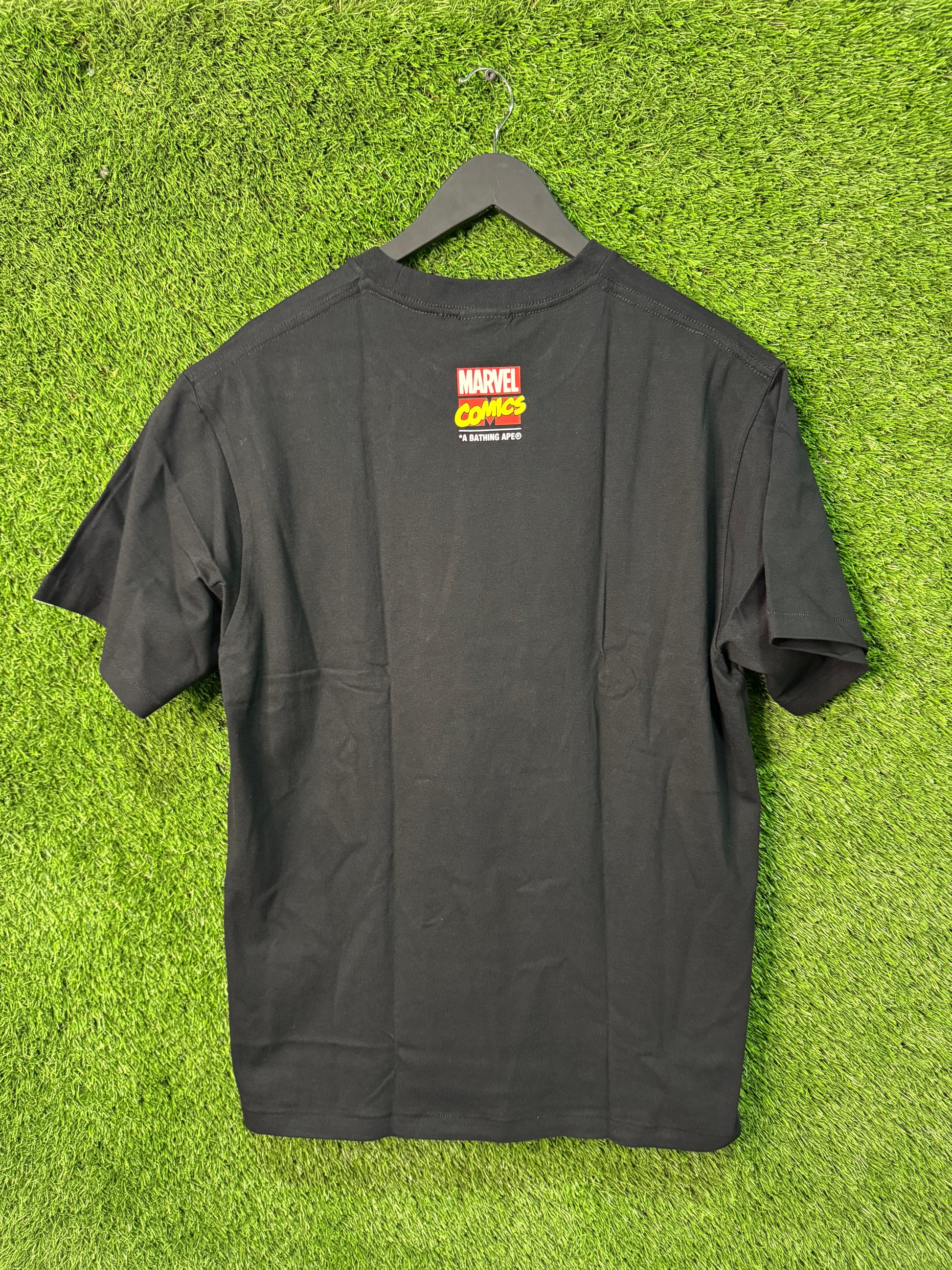 BAPE x Marvel comics ape head Tee black