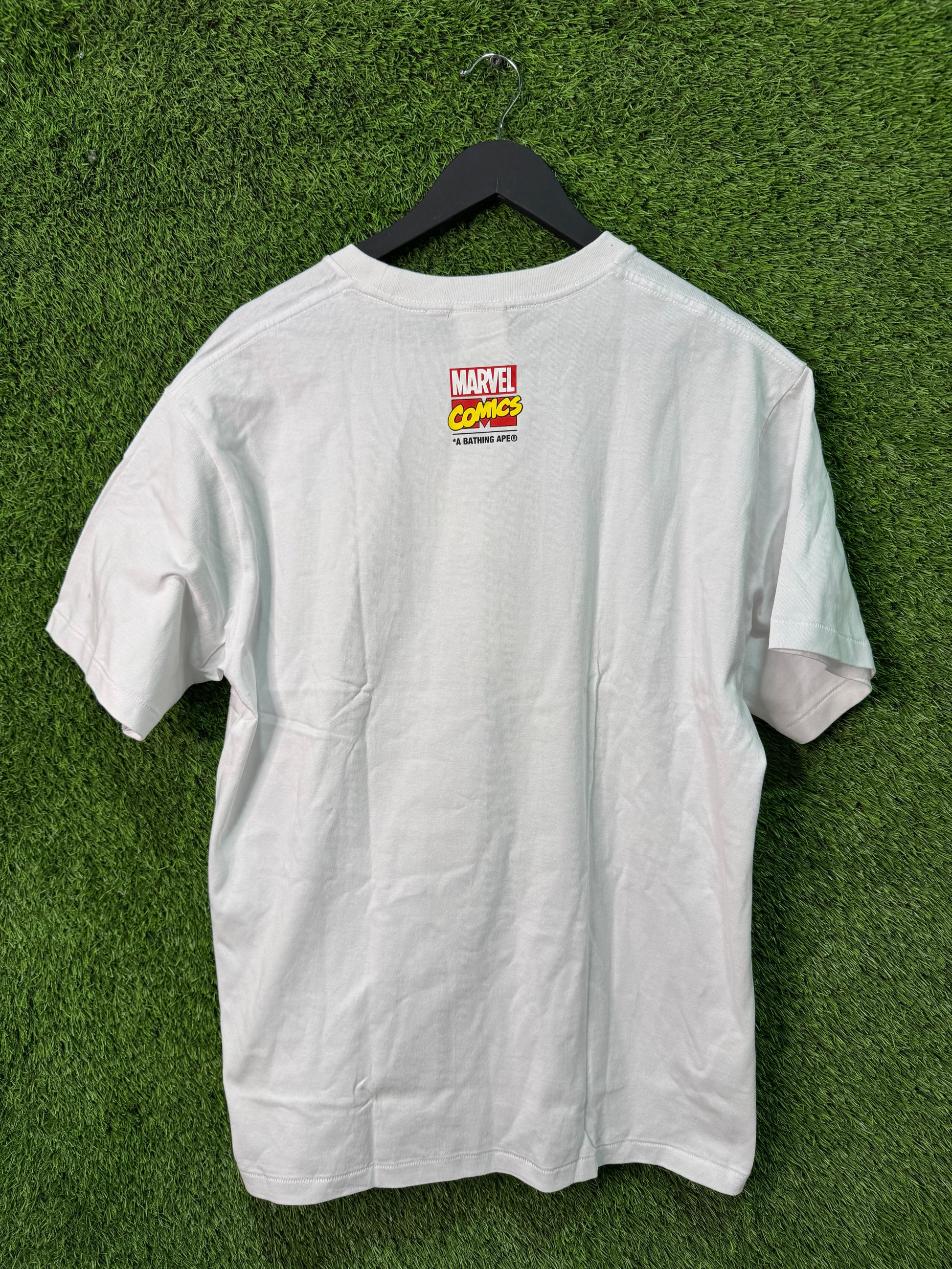 BAPE X Marvel Comics Camo BAPE head Tee white