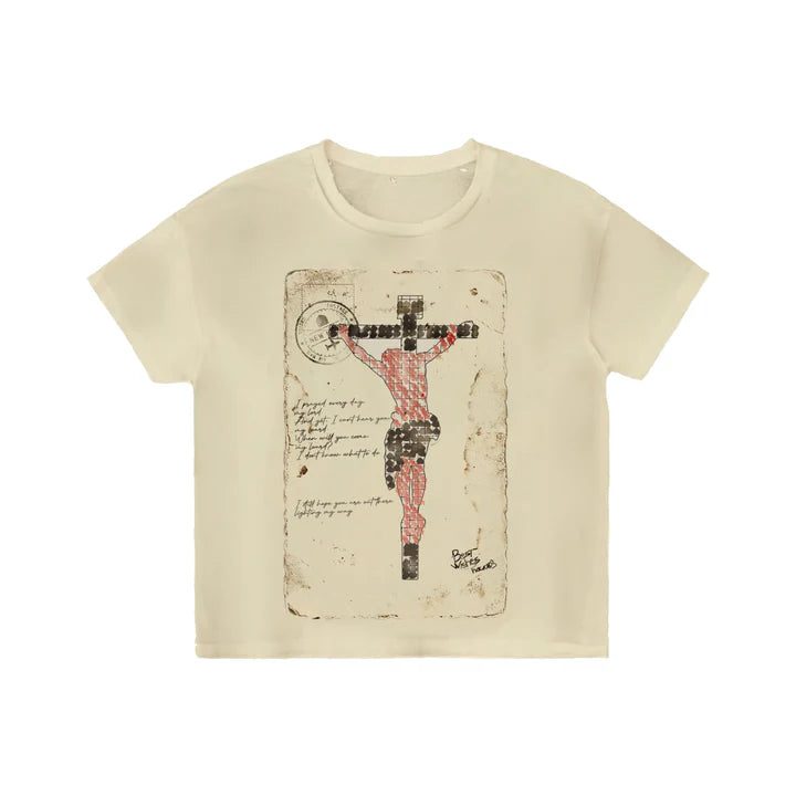Bravest studios cream Jesus postcard tee