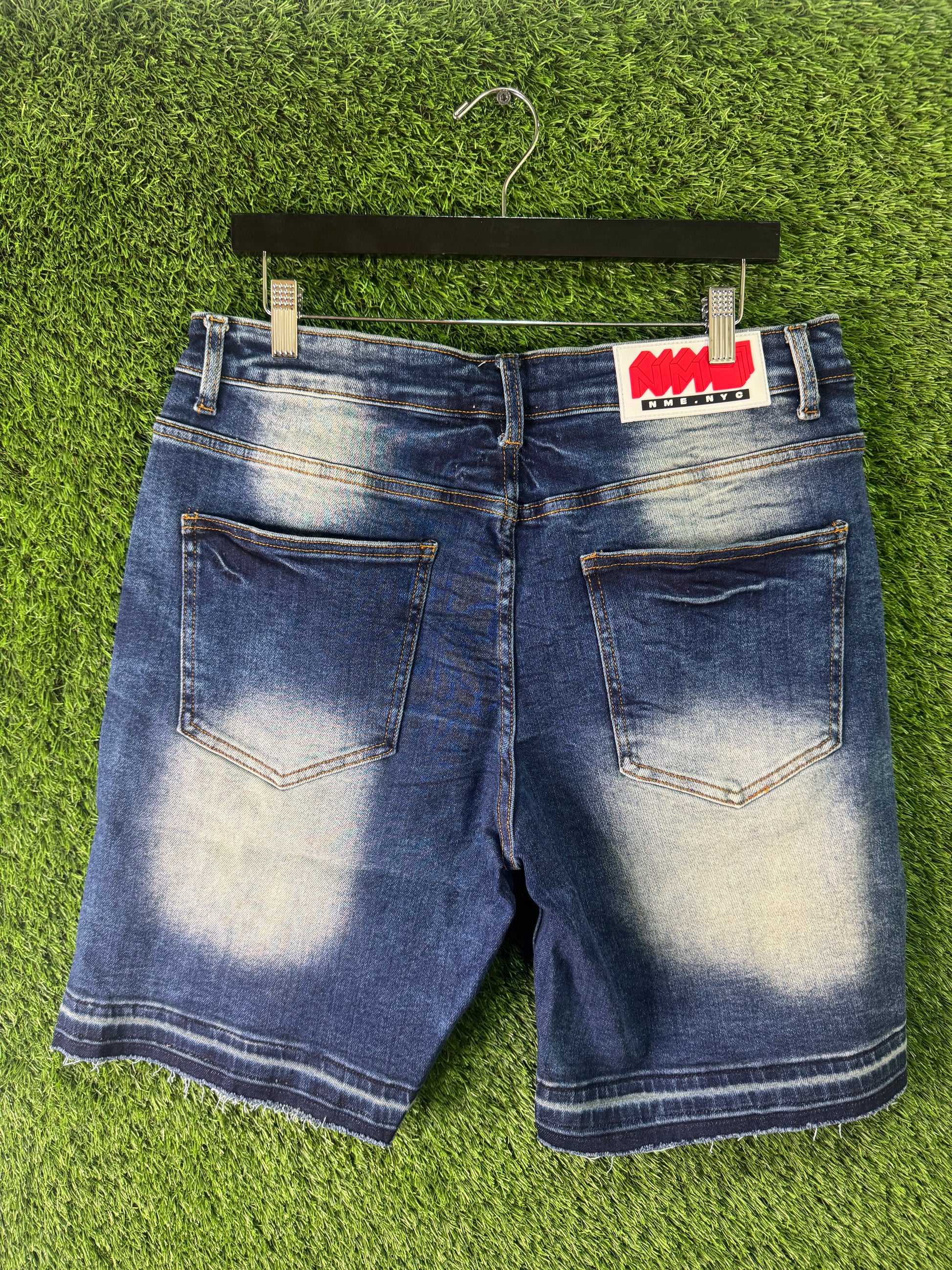 NME NEWYORK Blue distressed jorts