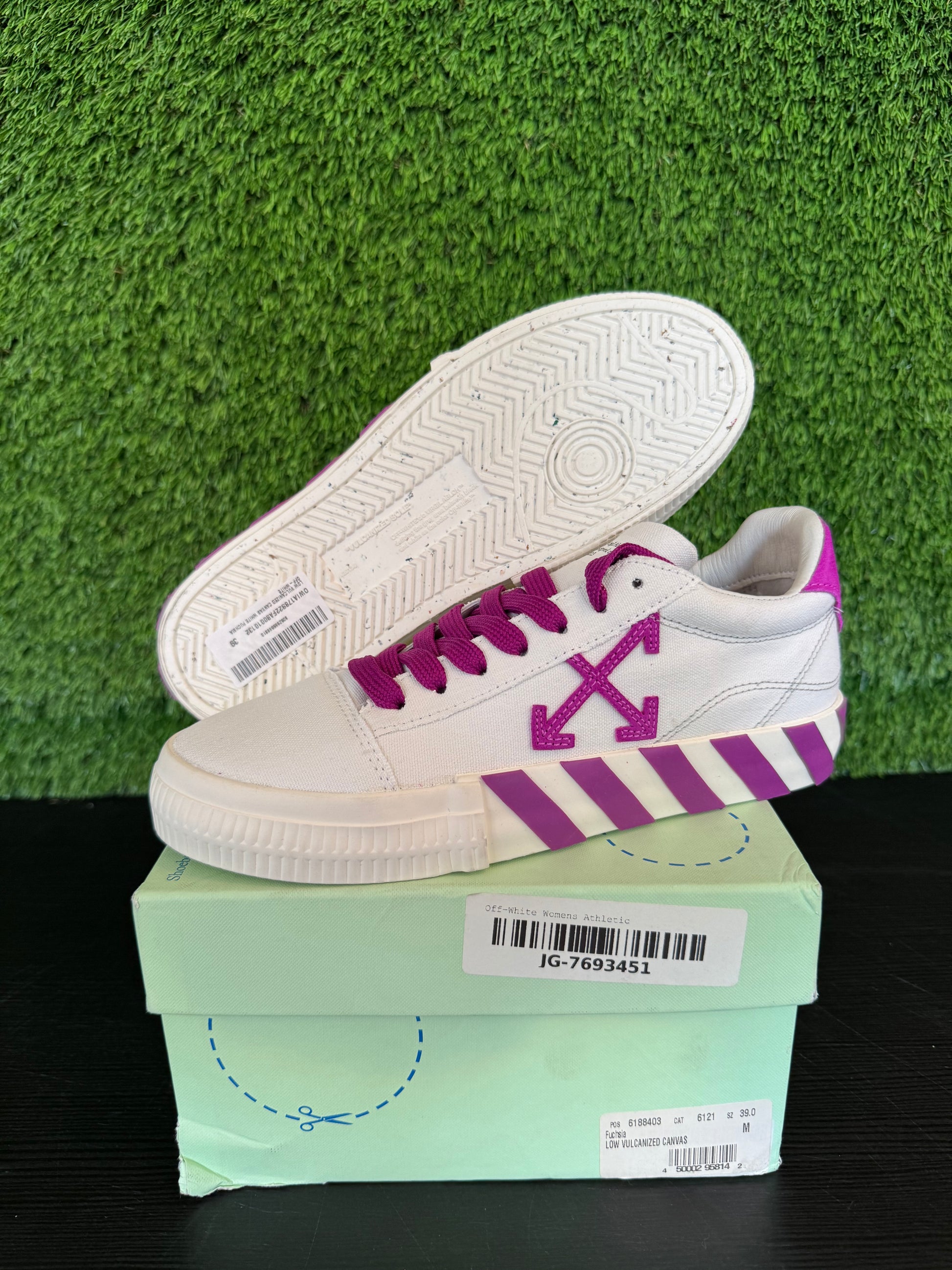 Off-White Vulcanized Canvas Low Fuchsia
