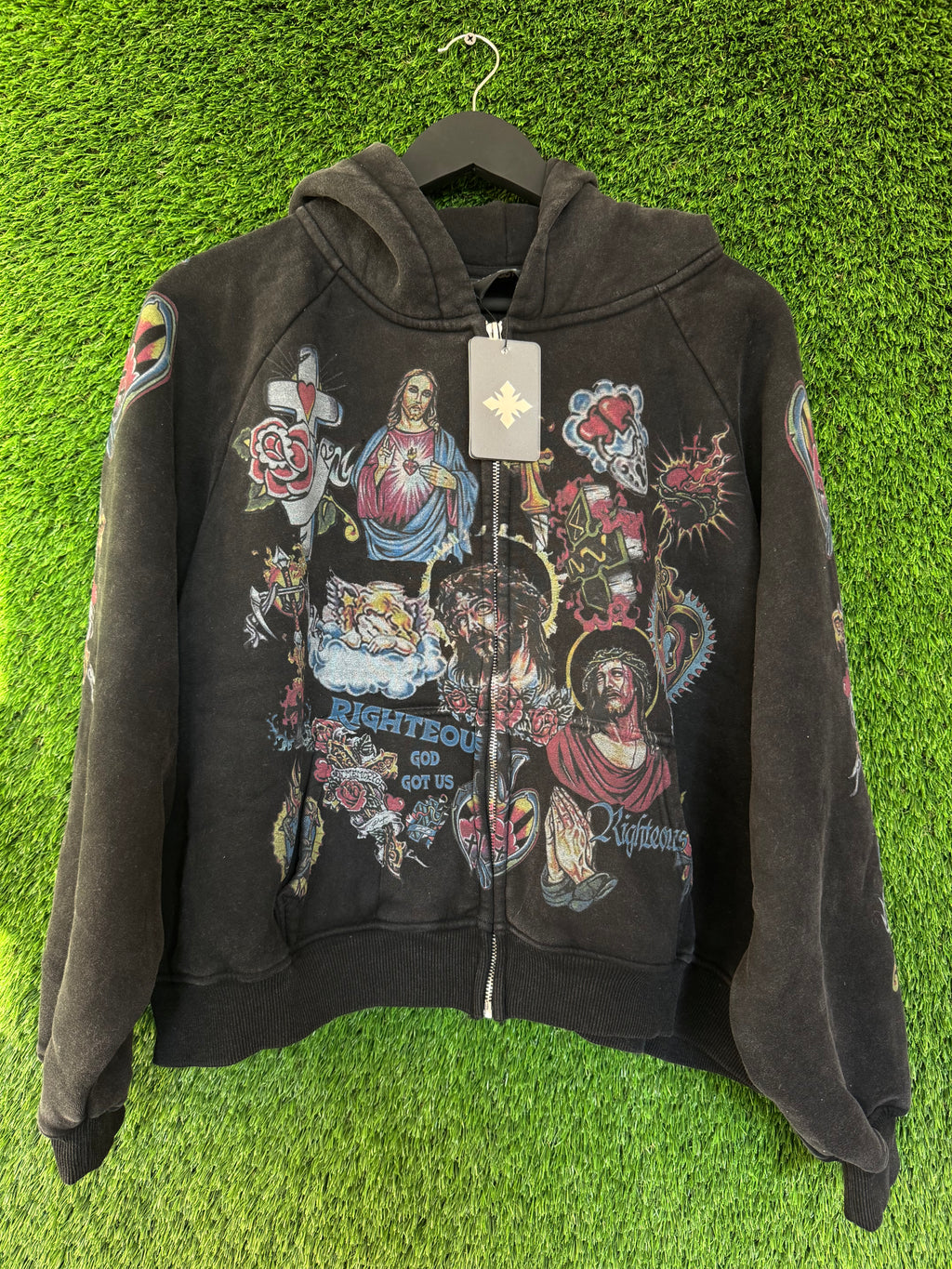 We Are Righteous Risen Zip Up Black