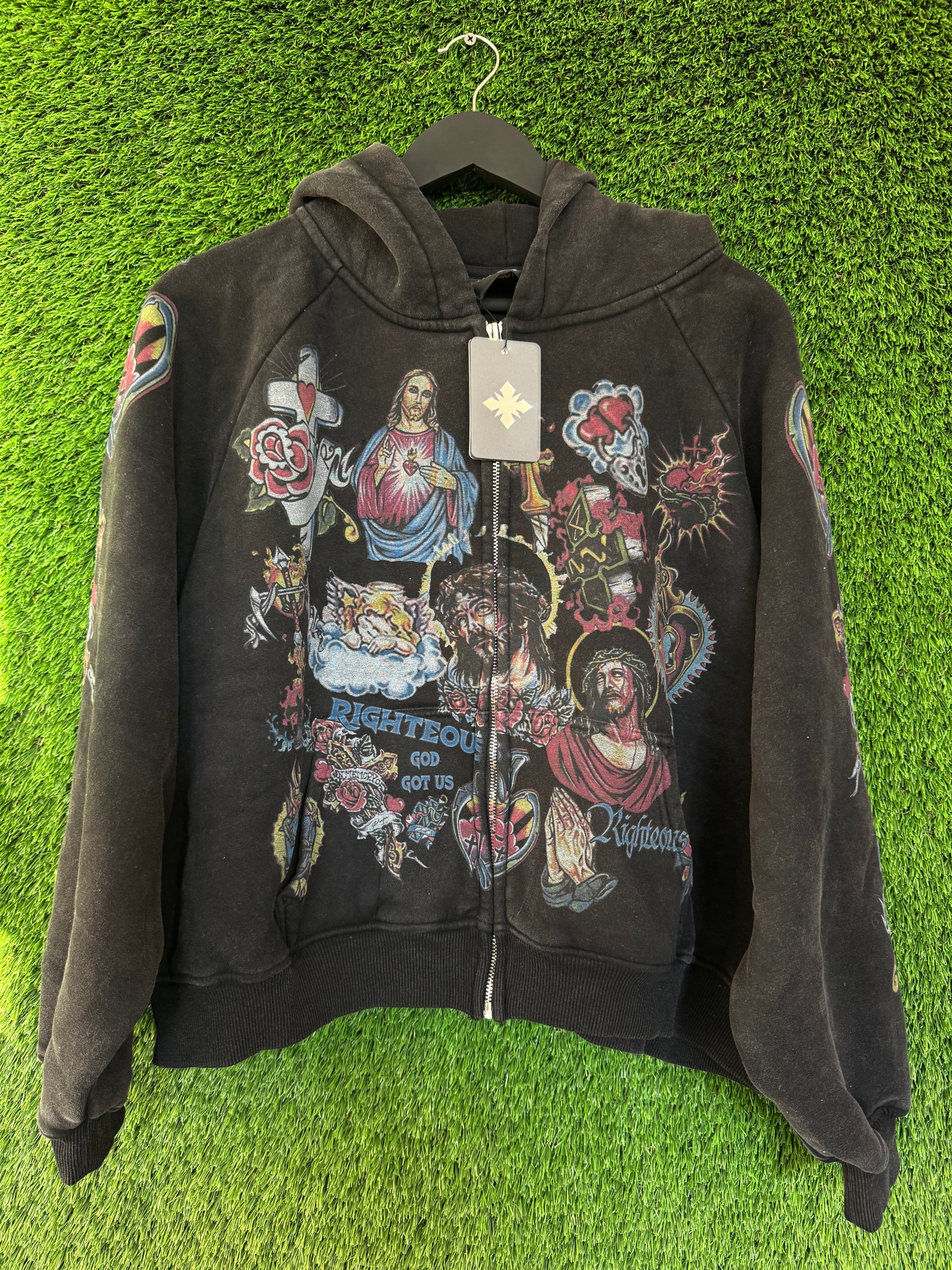 We Are Righteous Risen Zip Up Black