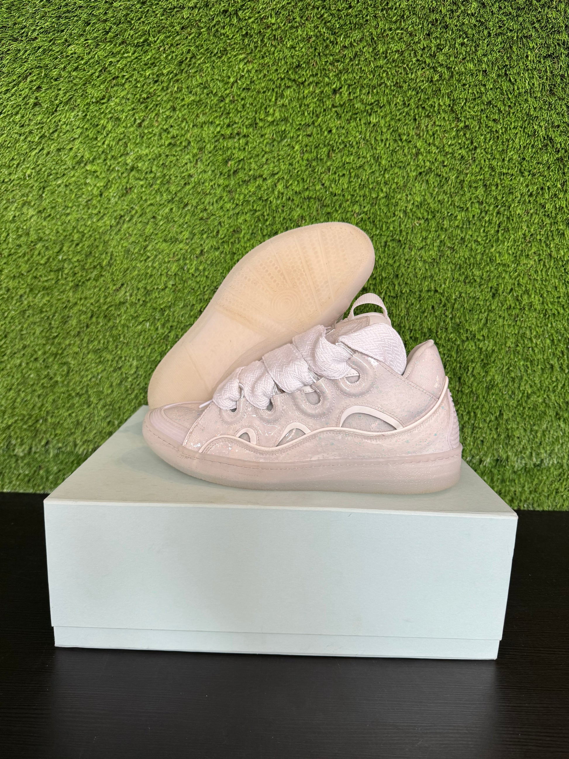 Lanvin Curb White Glitter