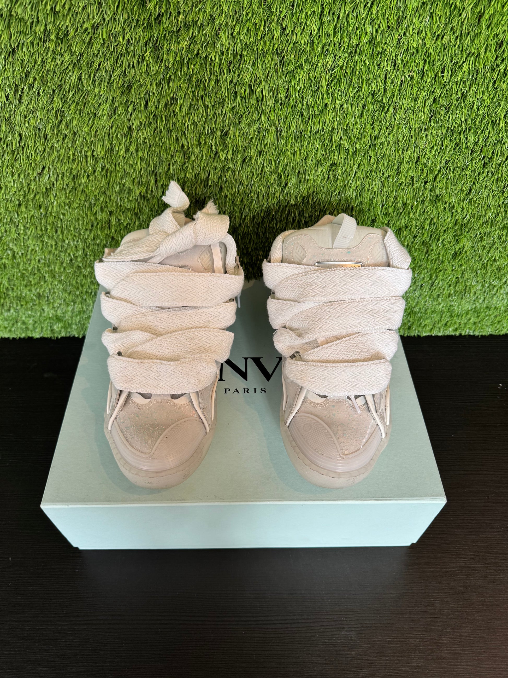 Lanvin Curb White Glitter