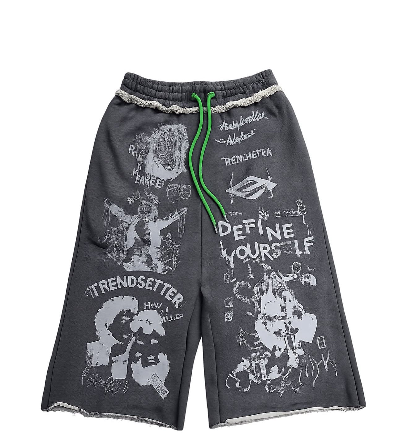 "Define Yourself" 3/4 shorts (Green Strings)