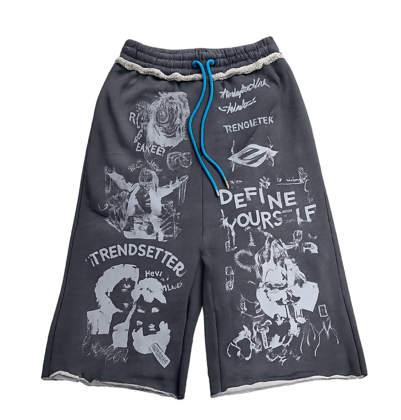 "Define Yourself" 3/4 Shorts (blue strings)