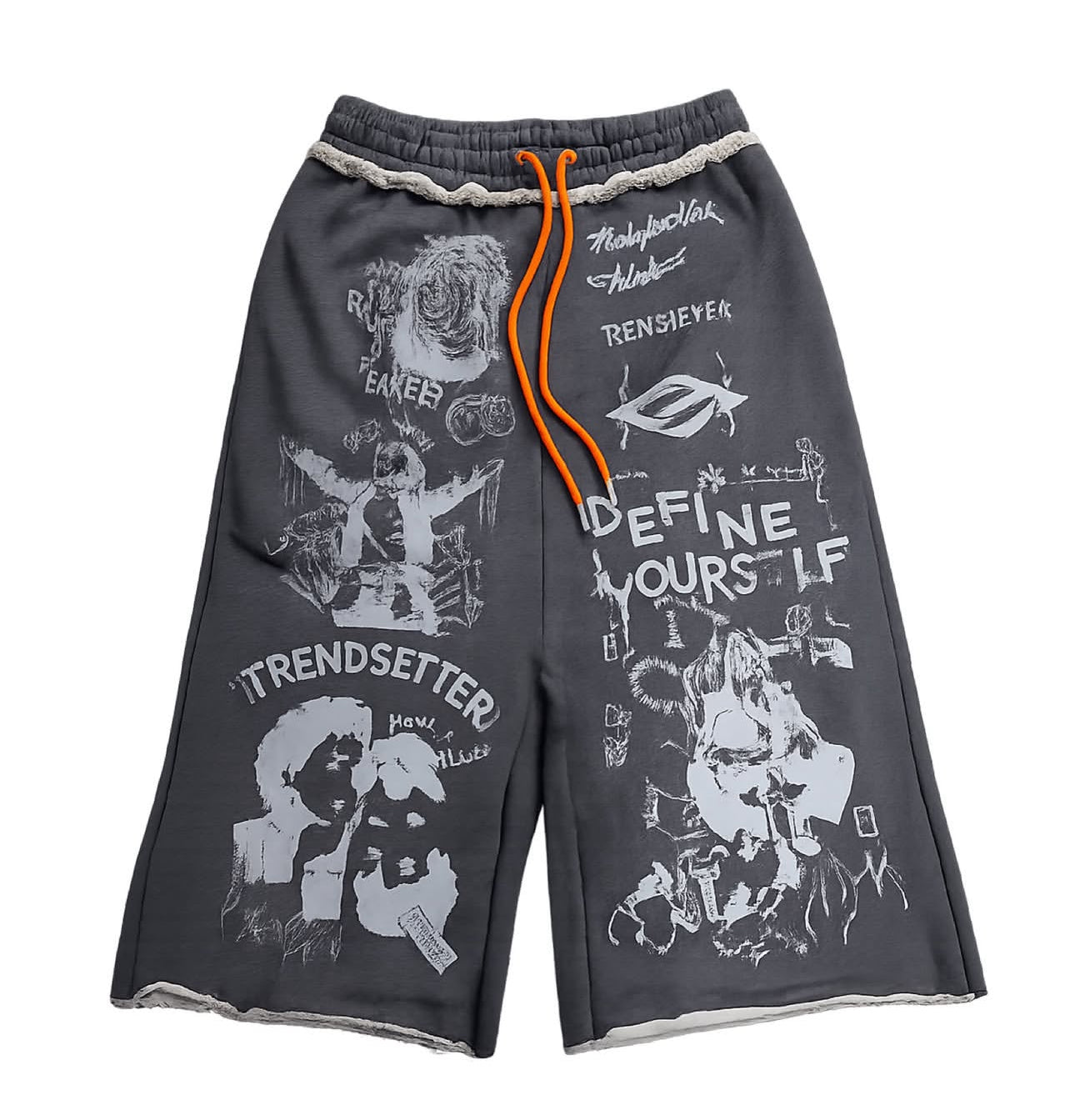 "Define Yourself" 3/4 Shorts (orange strings)"