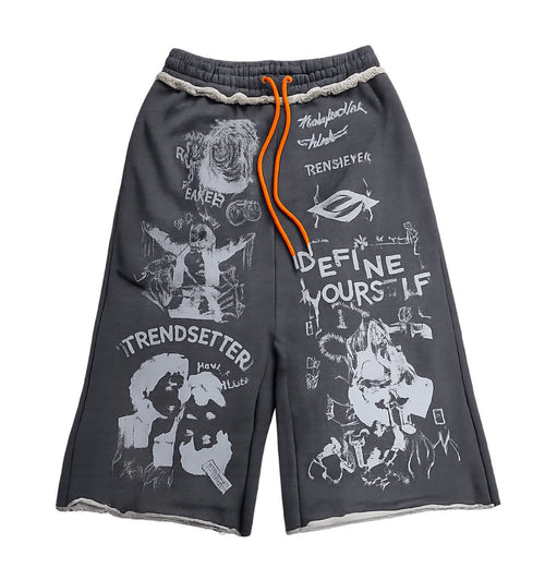 "Define Yourself" 3/4 Shorts (orange strings)"