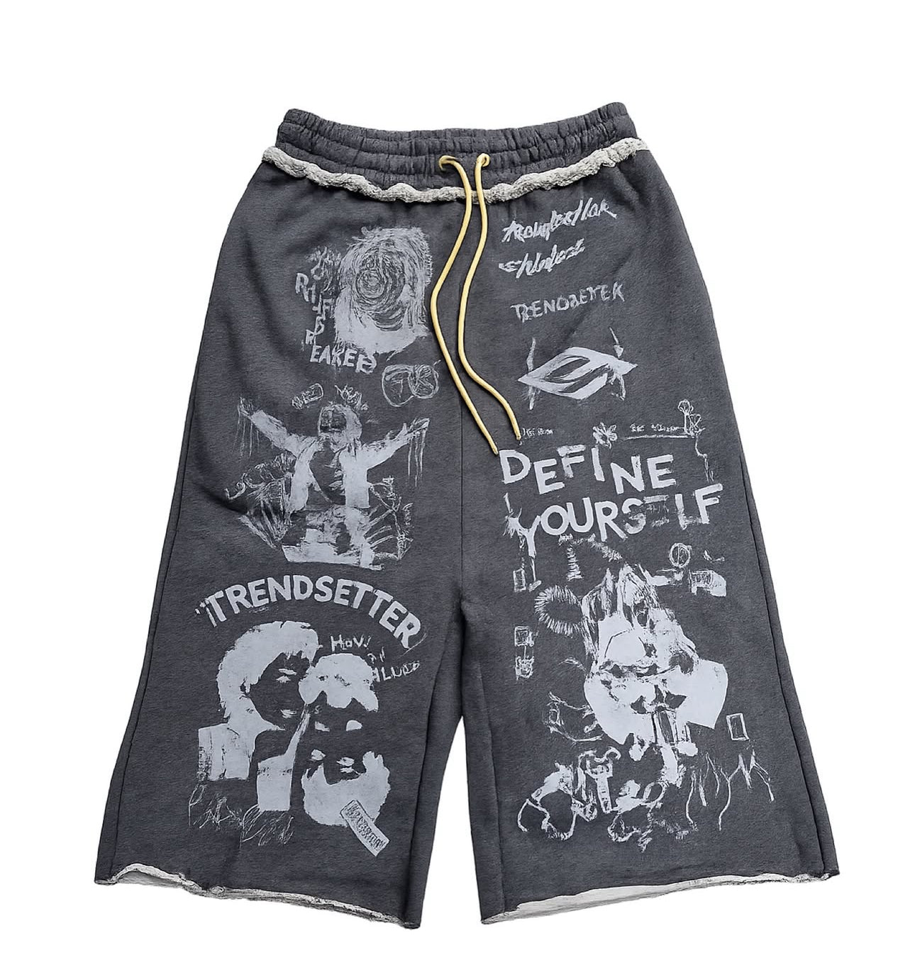"Define Yourself" 3/4 Shorts (cream strings)