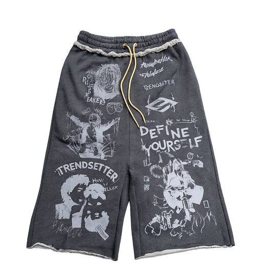"Define Yourself" 3/4 Shorts (cream strings)