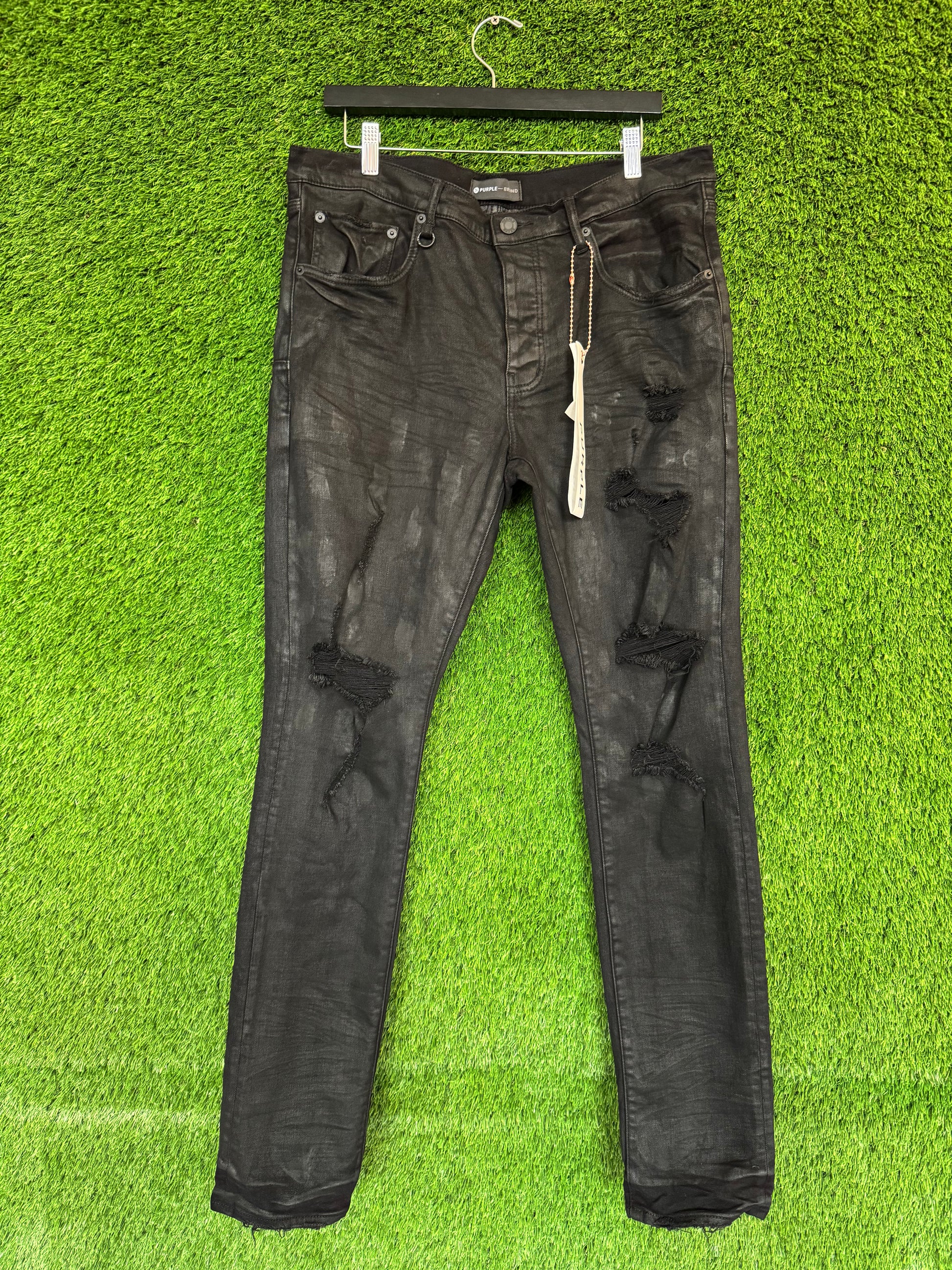 Purple Brand Black Oil Spill Jeans Black