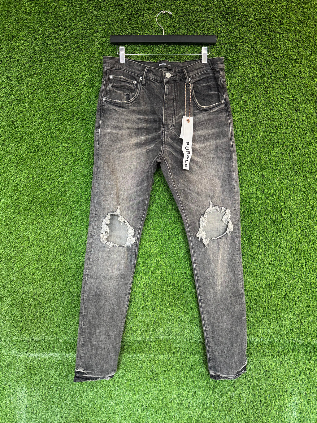 Purple Brand Grey Dirty Blowout Jean Black