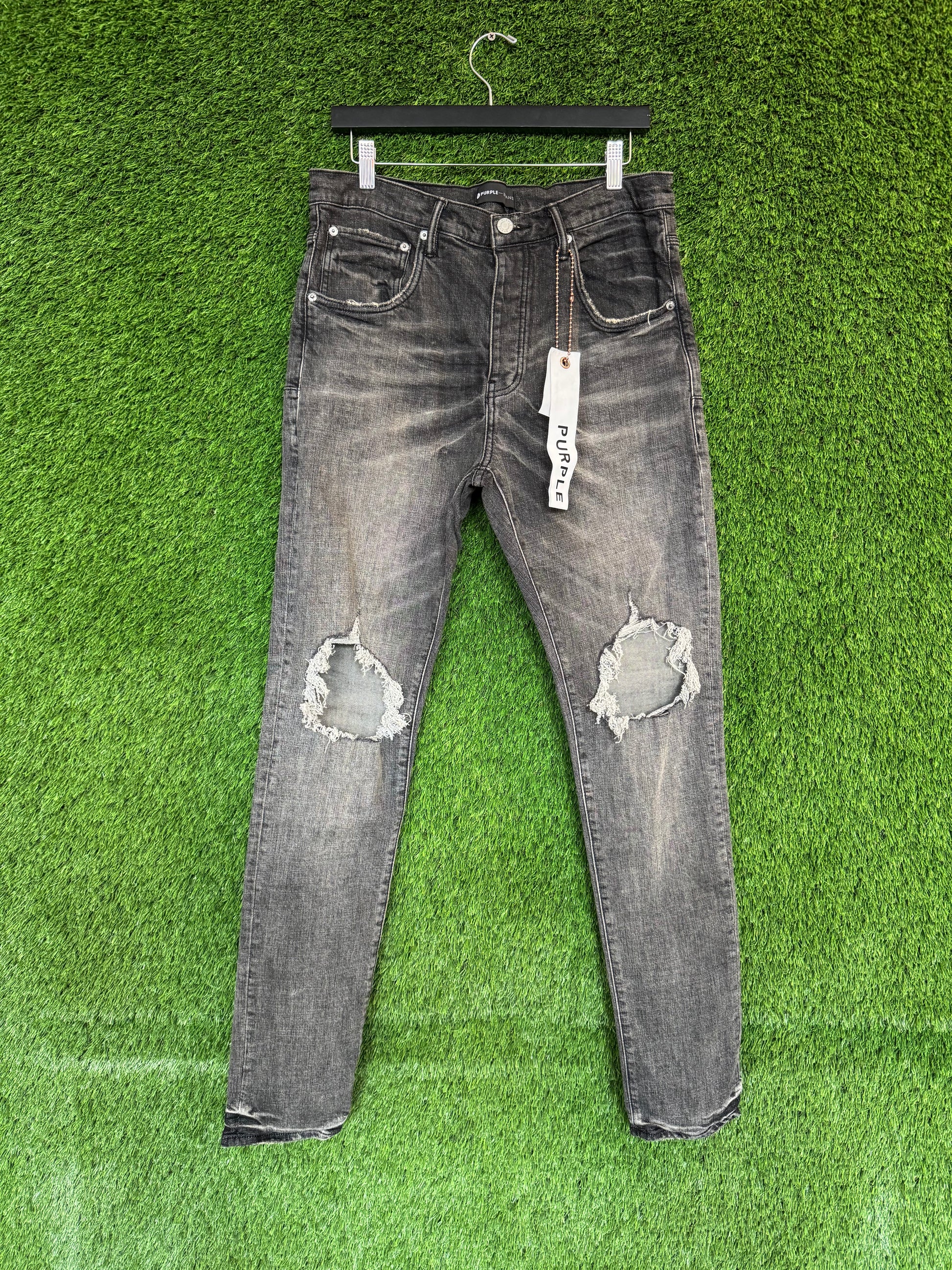 Purple Brand Grey Dirty Blowout Jean Black