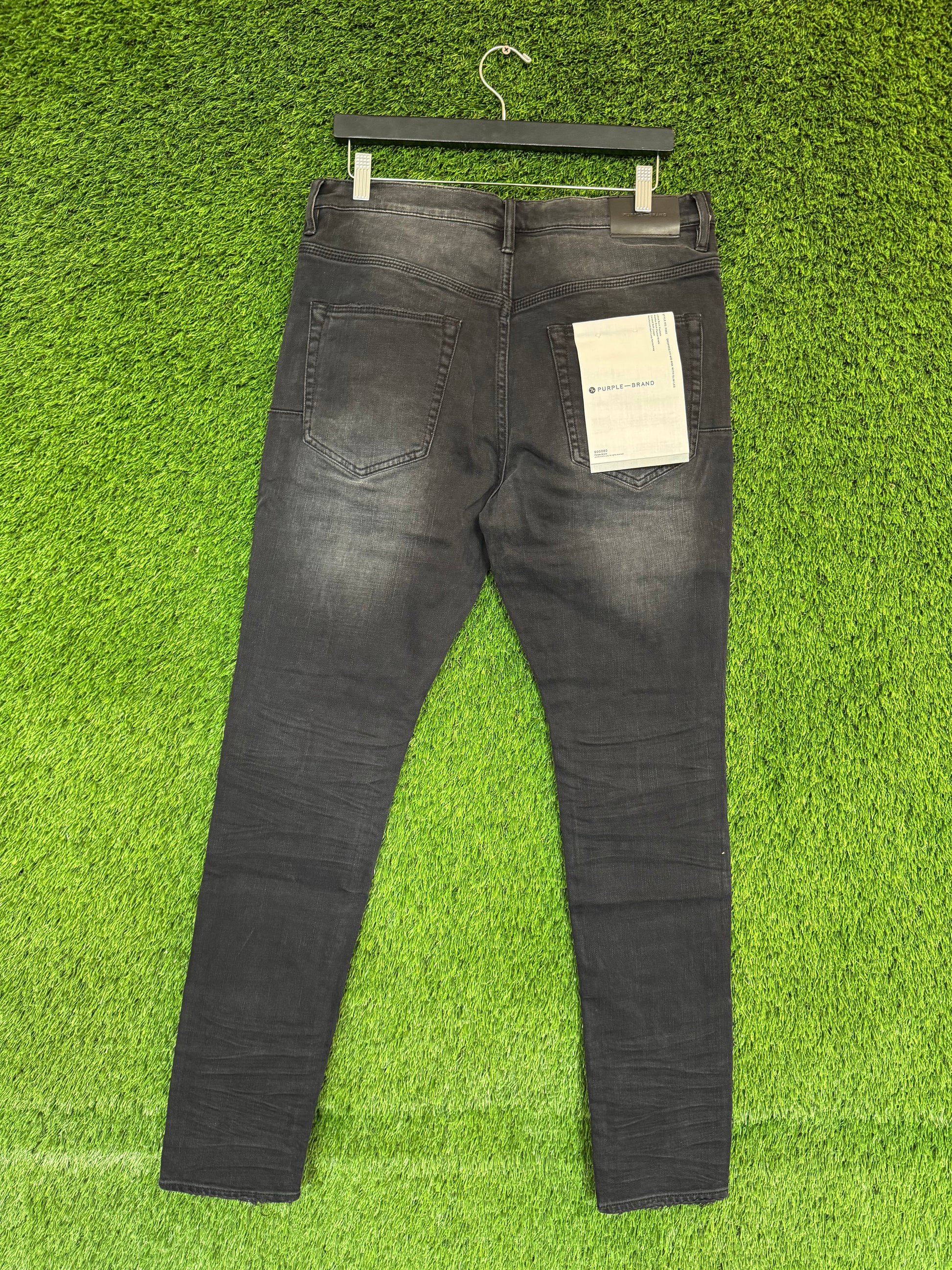 Purple Brand Resin Repair Mid Rise Slim Jeans Black