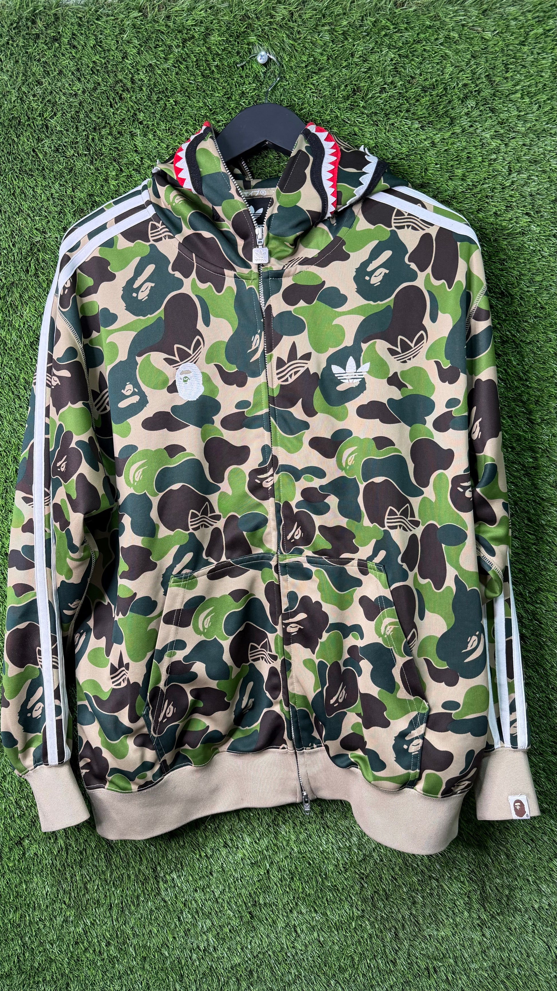 Adidas x BAPE Relaxed Fit Track Camo Shark Full Zip Hoodie