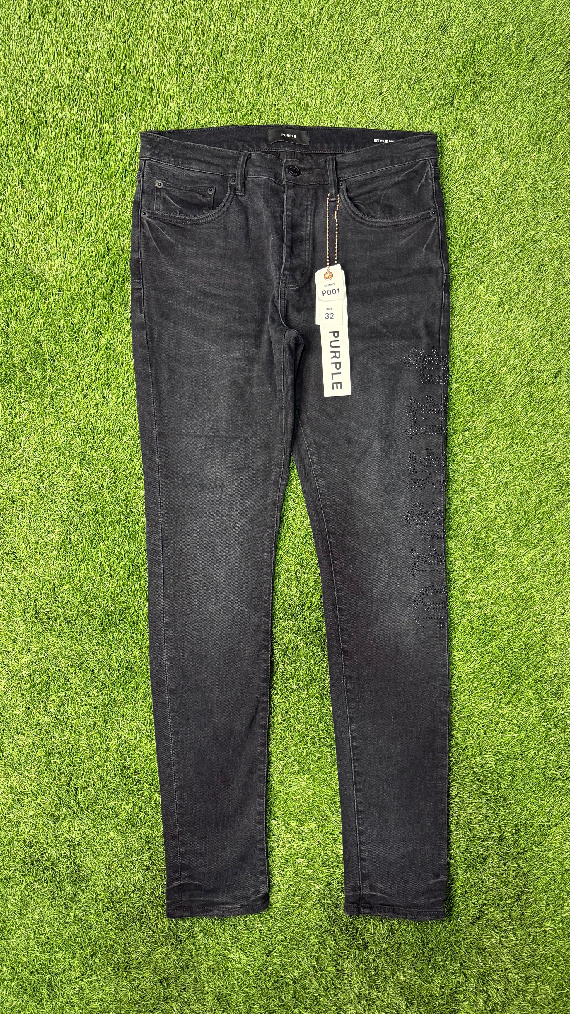 Purple Brand Skinny Black Studded
