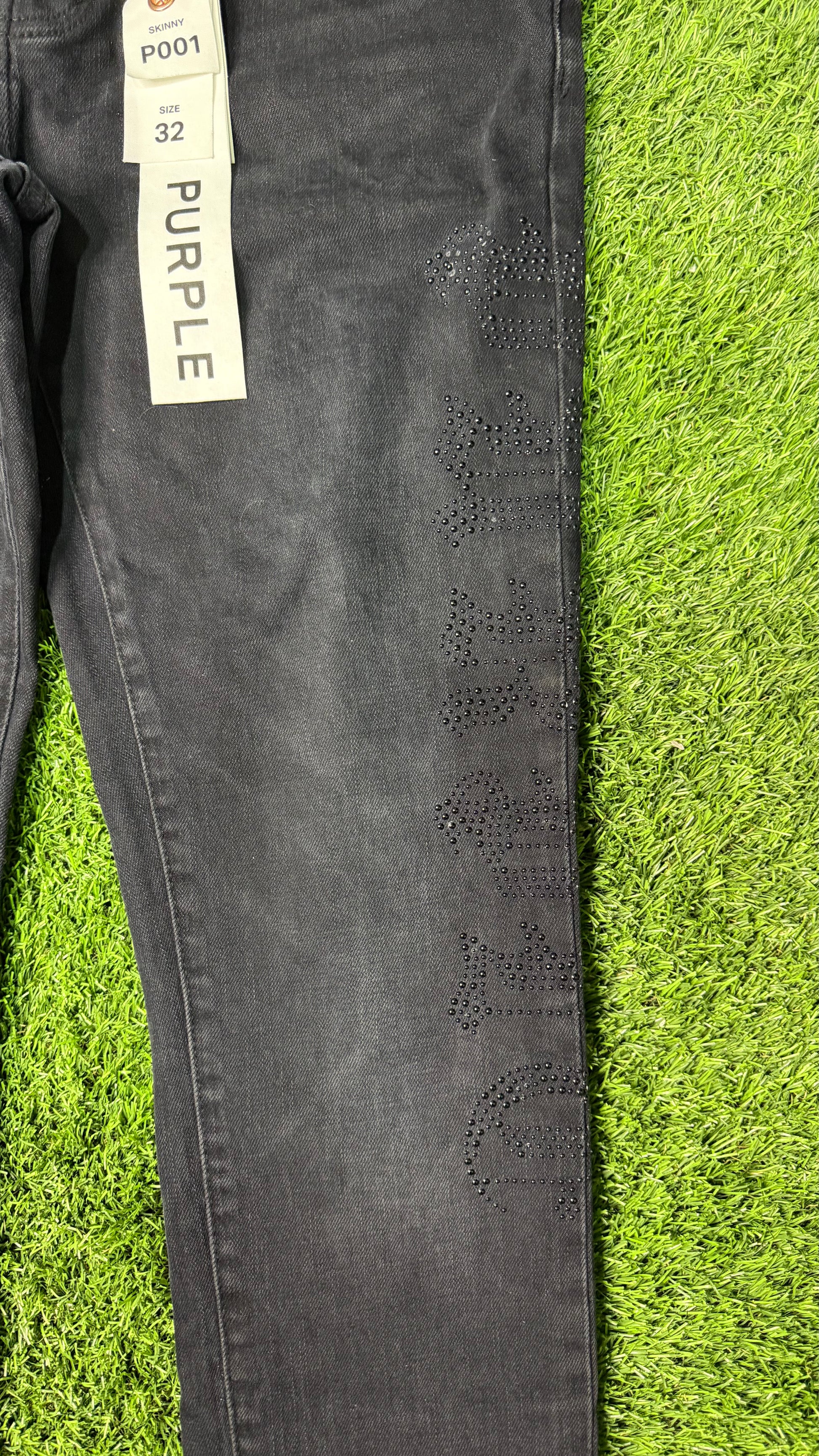 Purple Brand Skinny Black Studded
