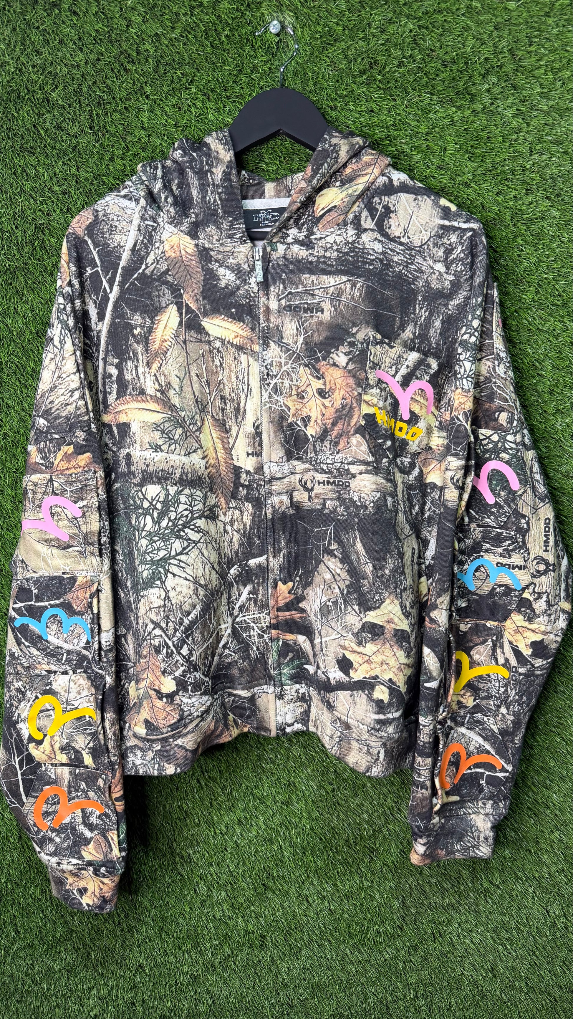 HMDD memories Don't Die realtree Camo Pocket Zip-up