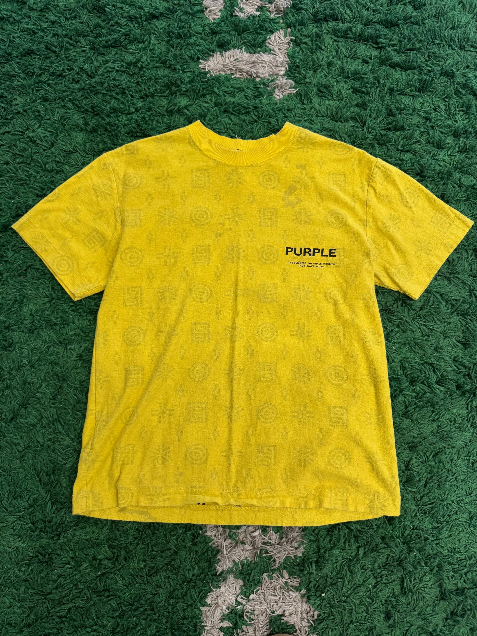 Purple Brand Textured Jersey SS Tee Monogram Cyber Yellow