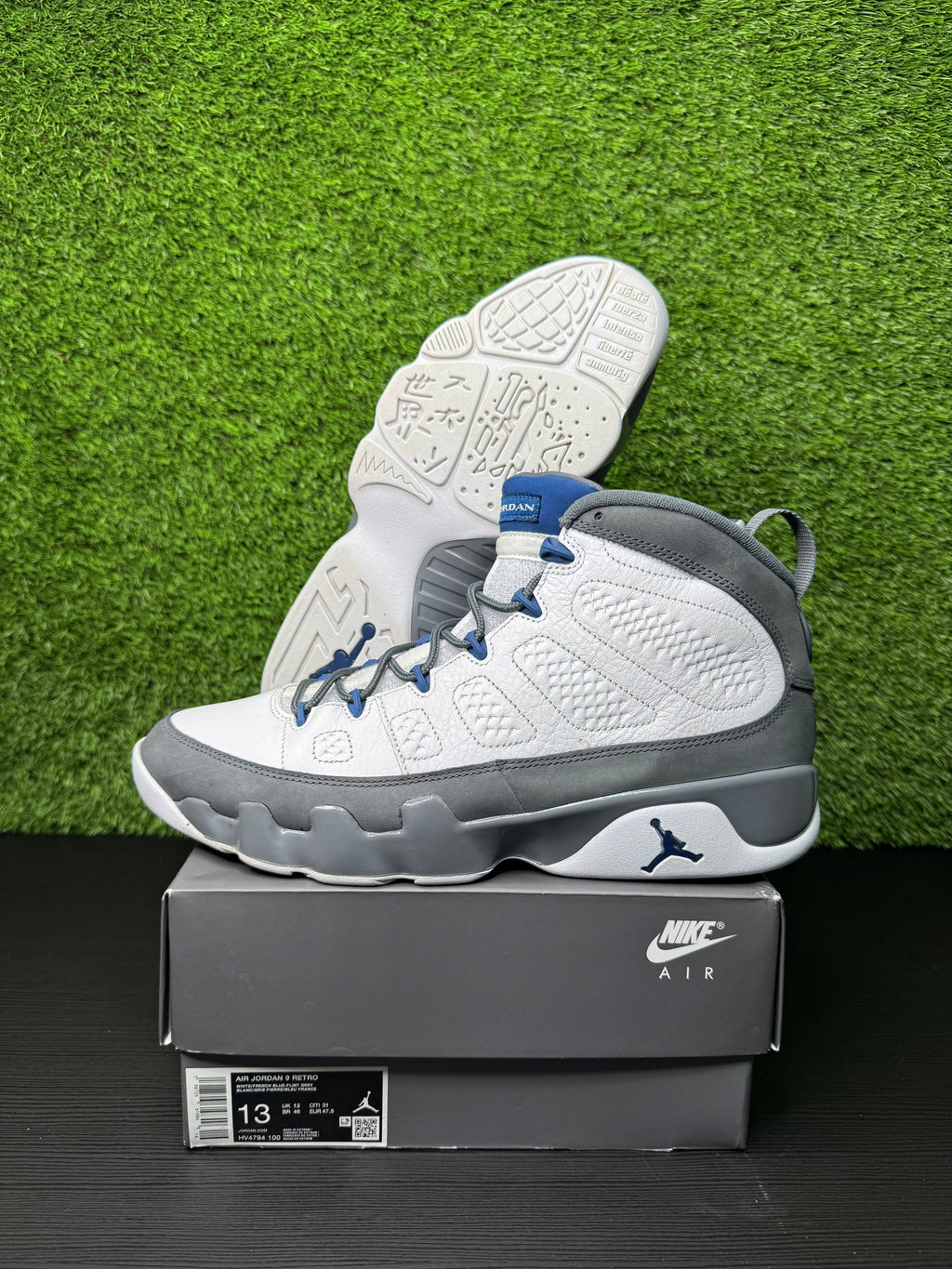 Jordan 9 Retro Flint Grey French Blue