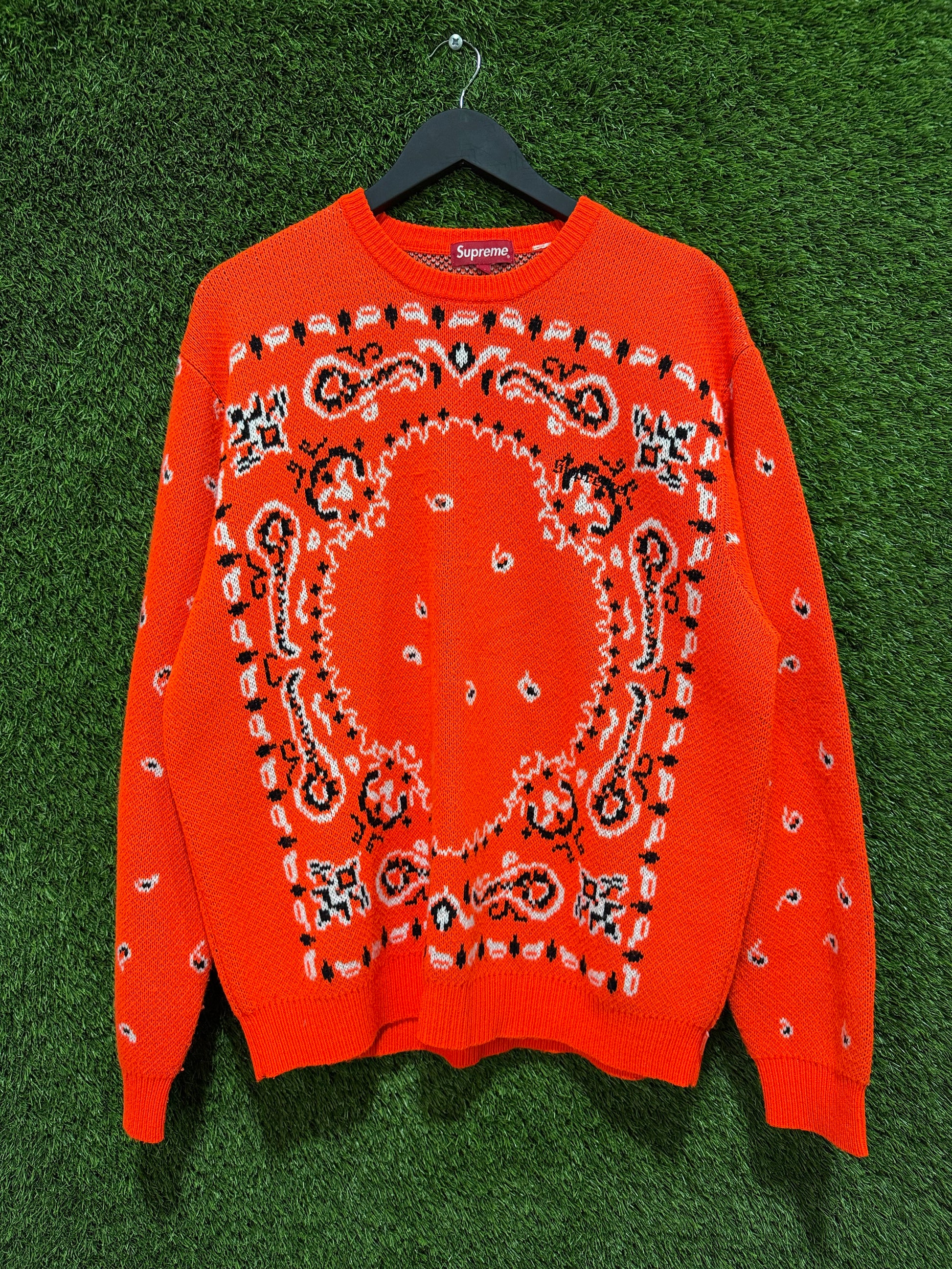 Supreme Bandana Sweater Orange