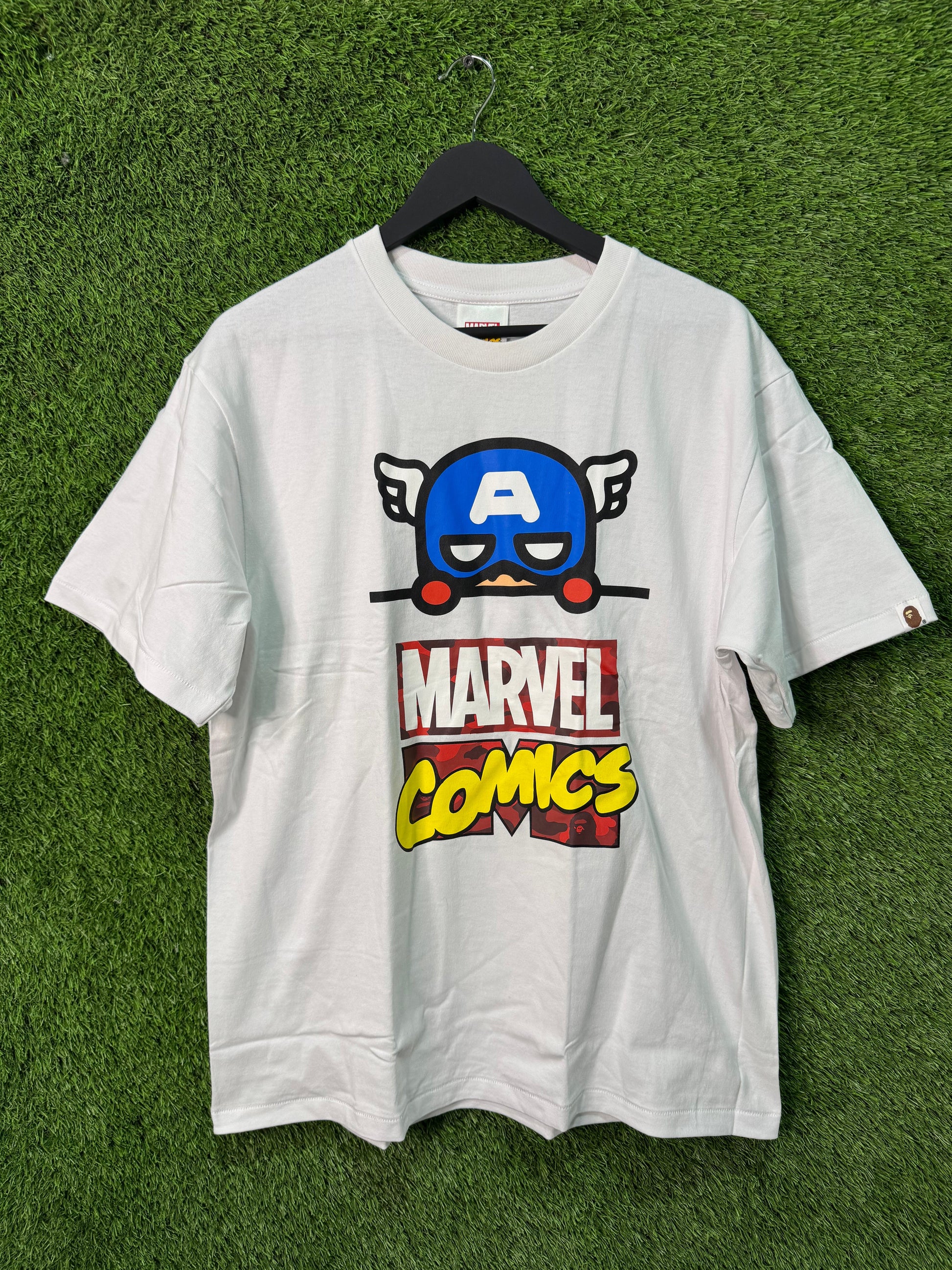 BAPE x Marvel Iron man comics tee white