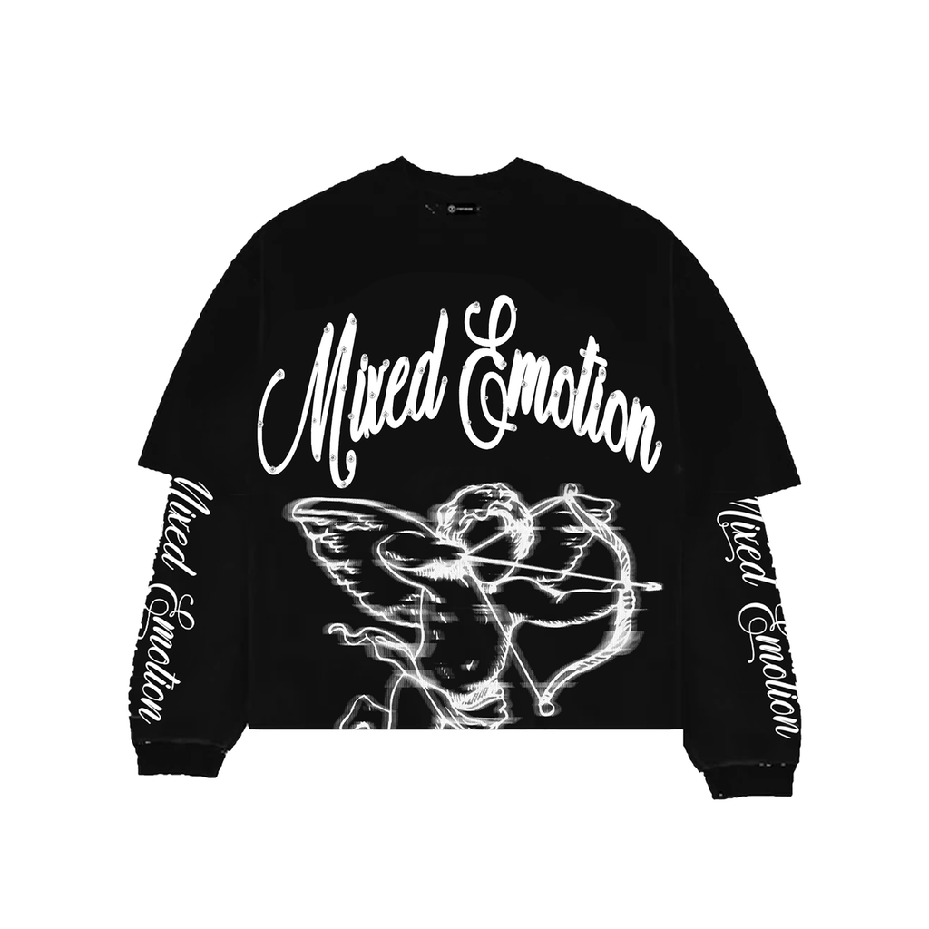 Mixed Emotions Blur Thermal Long Sleeve Tee Black