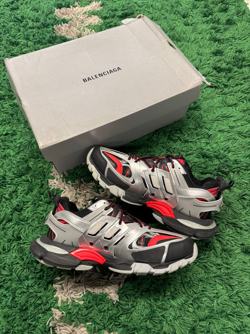 Balenciaga Track Black Red White Silver