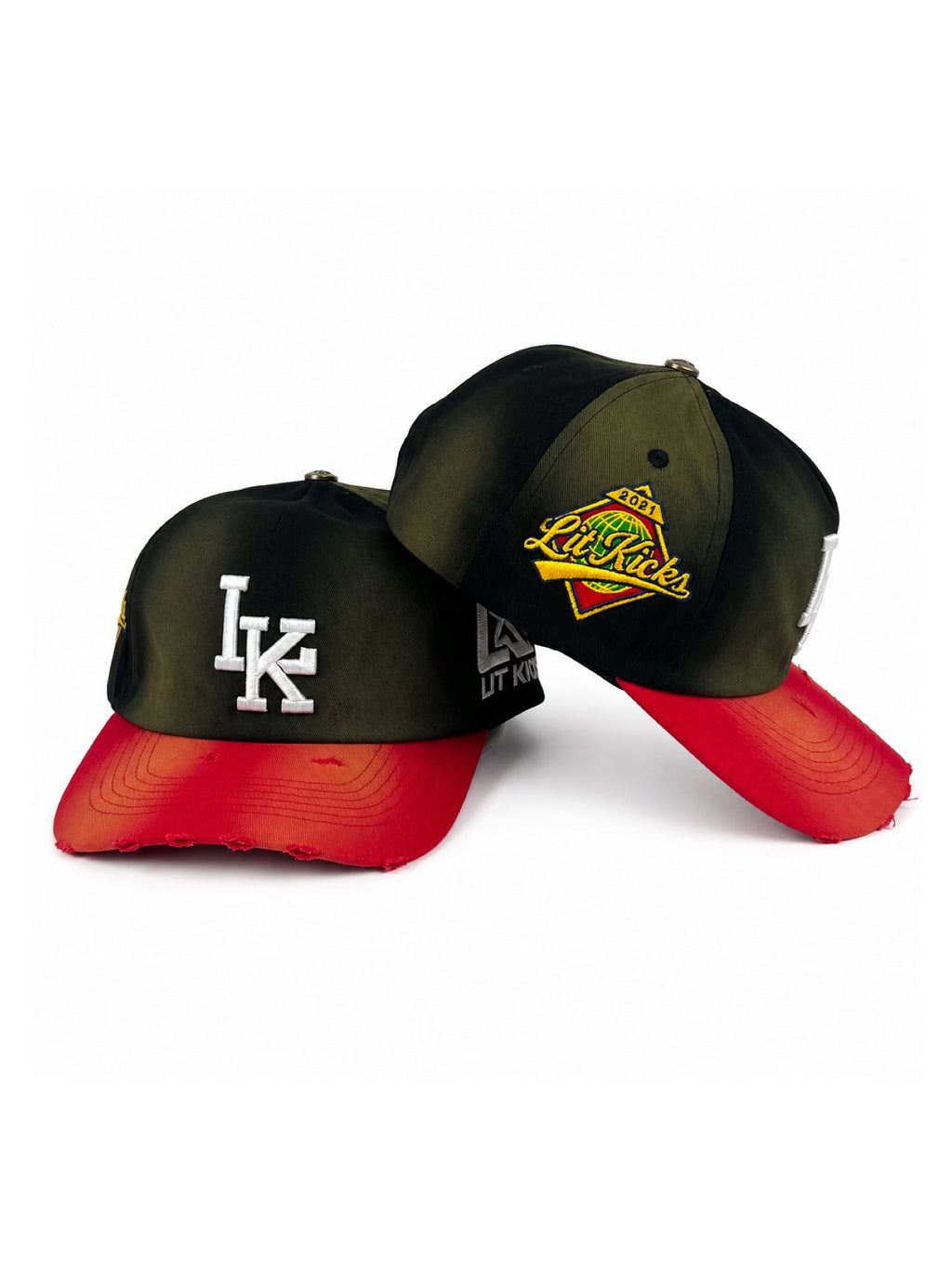 Lit Kicks Washed Logo Snapback Black/Red