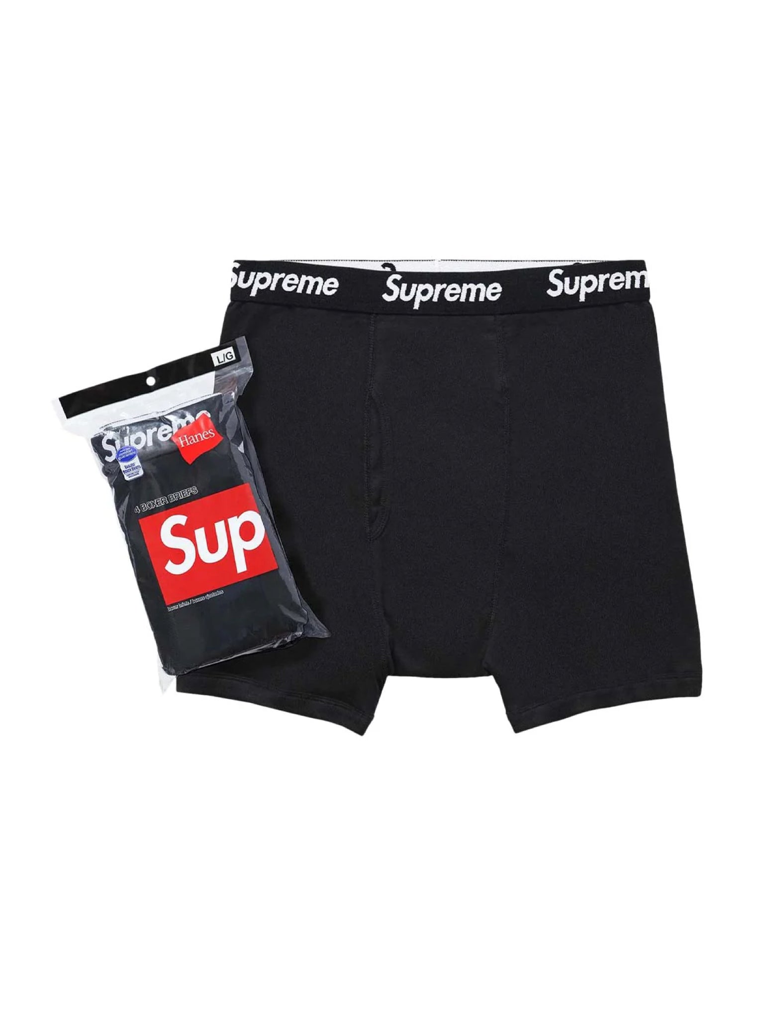 Supreme Hanes black boxer briefs