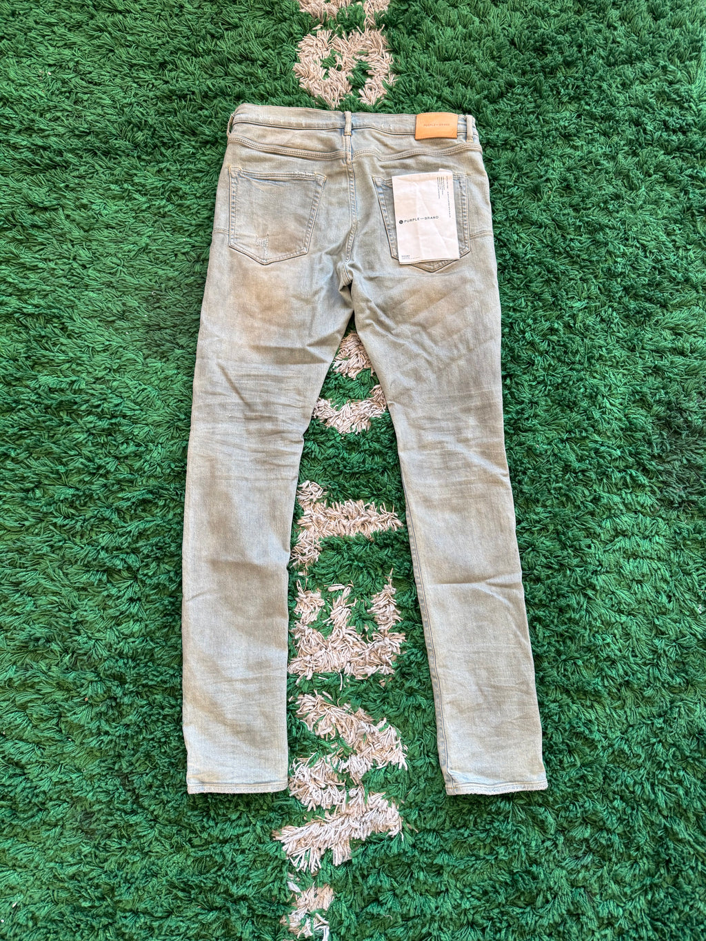 purple denim sandstone with light distressing