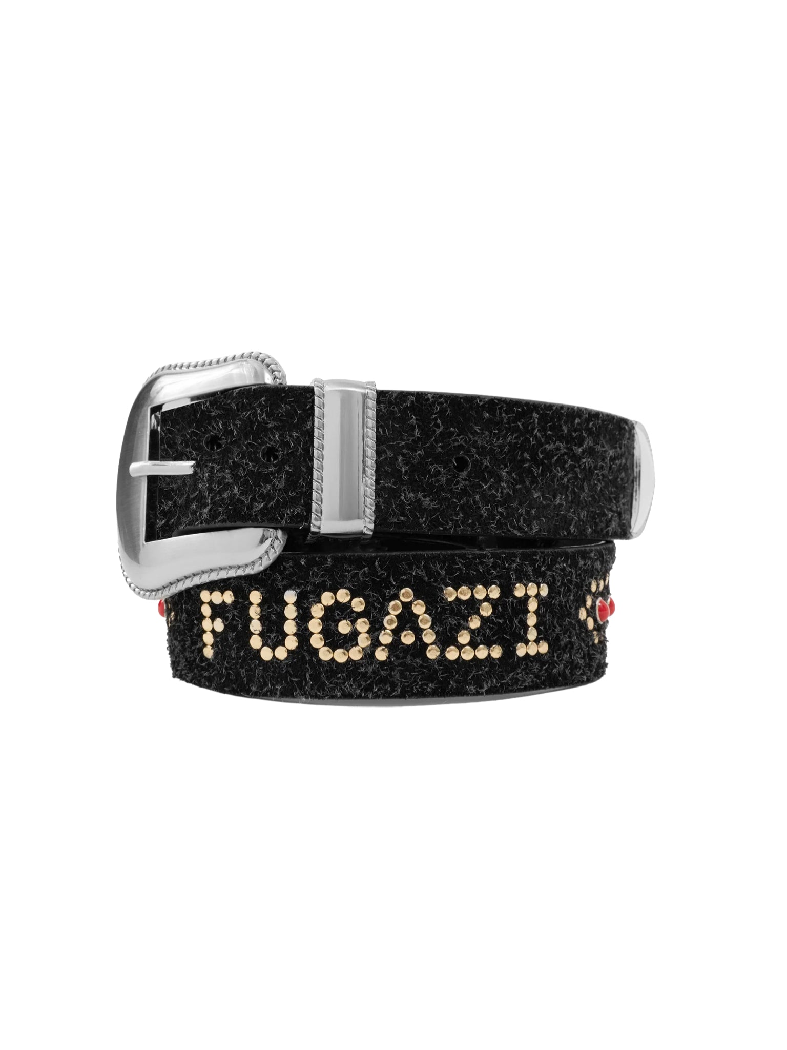 Fugazi Western Belt Black Hairy Suede