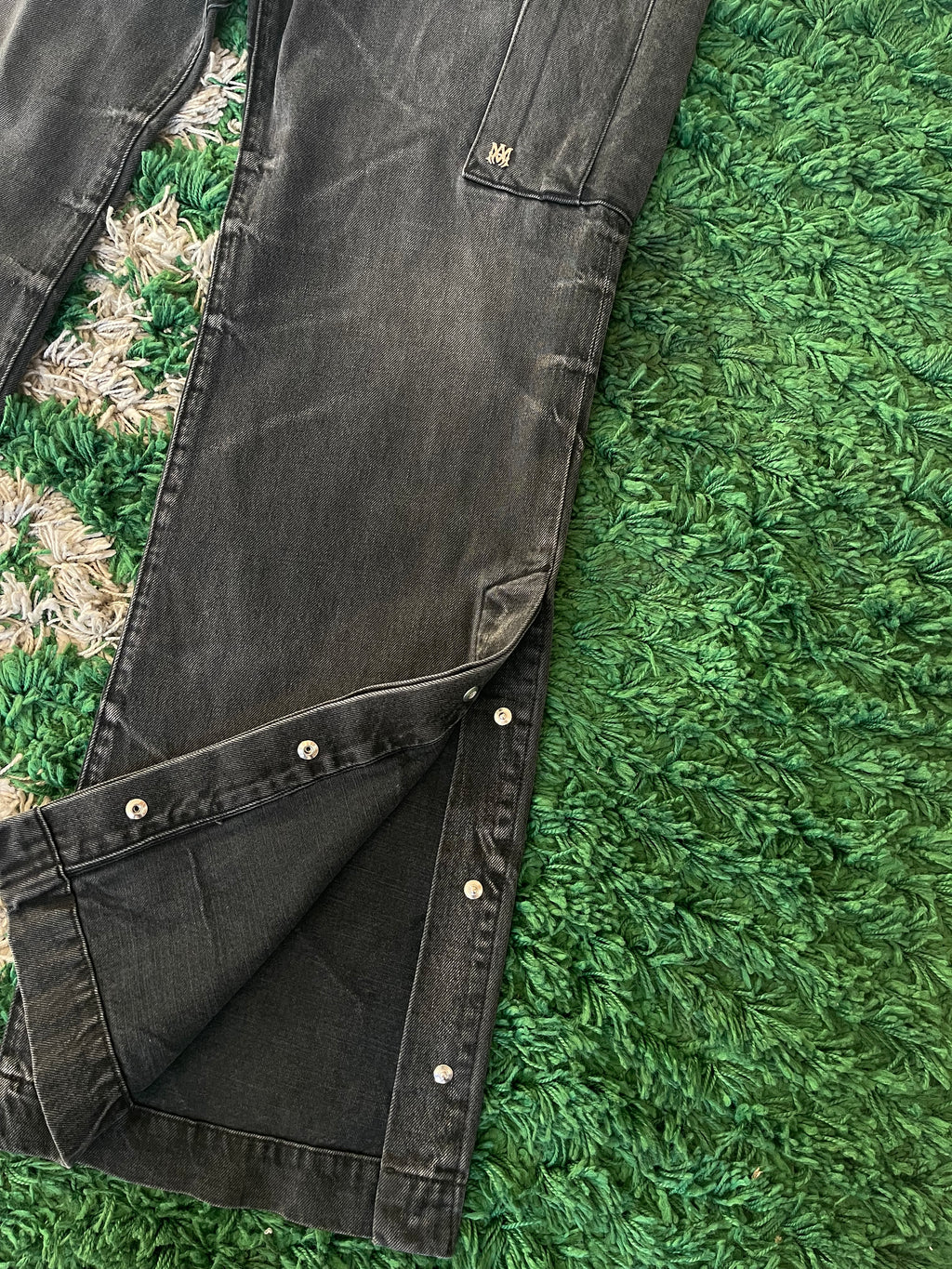 Amiri Kickflare Cargo Black Denim Jeans