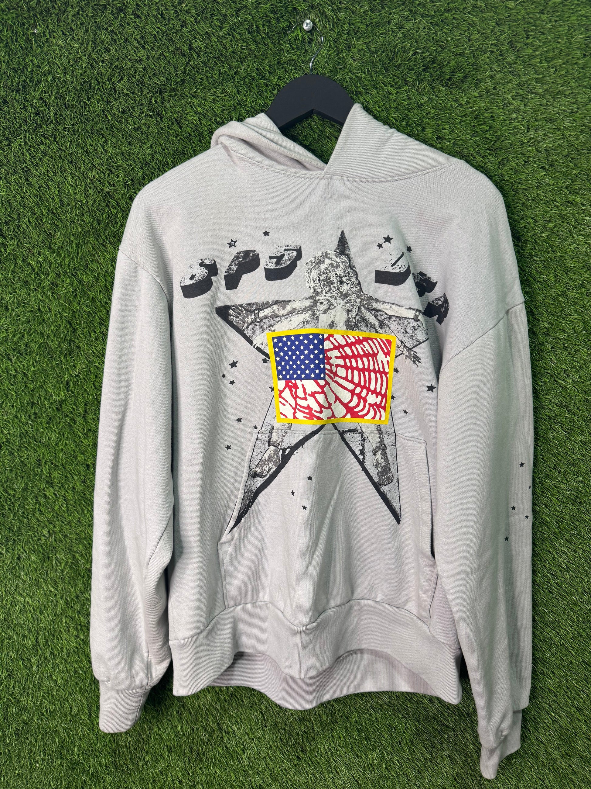 Sp5der Star Girl hoodie Grey Mens FW25