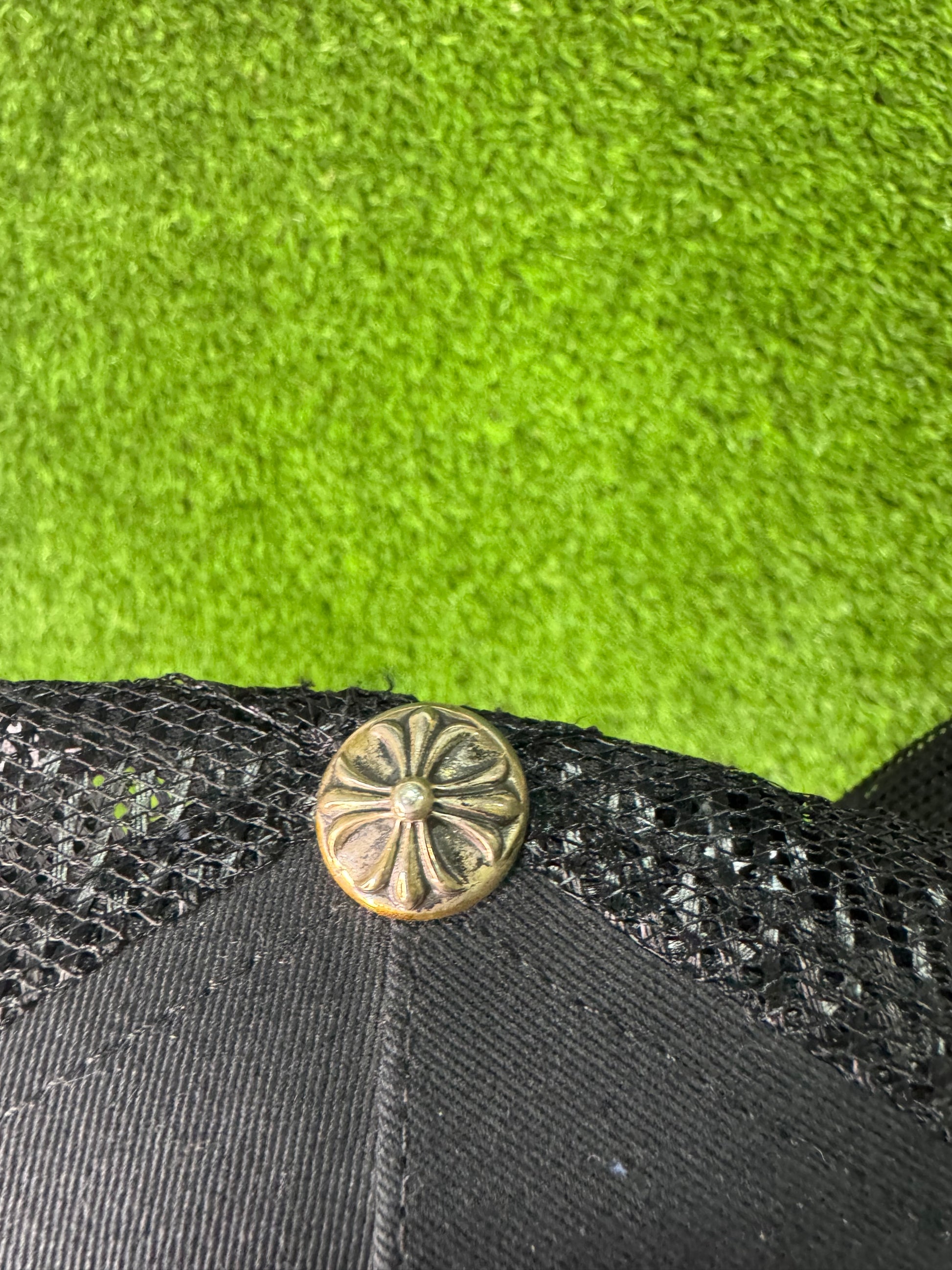 Chrome hearts black eyechart trucker hat