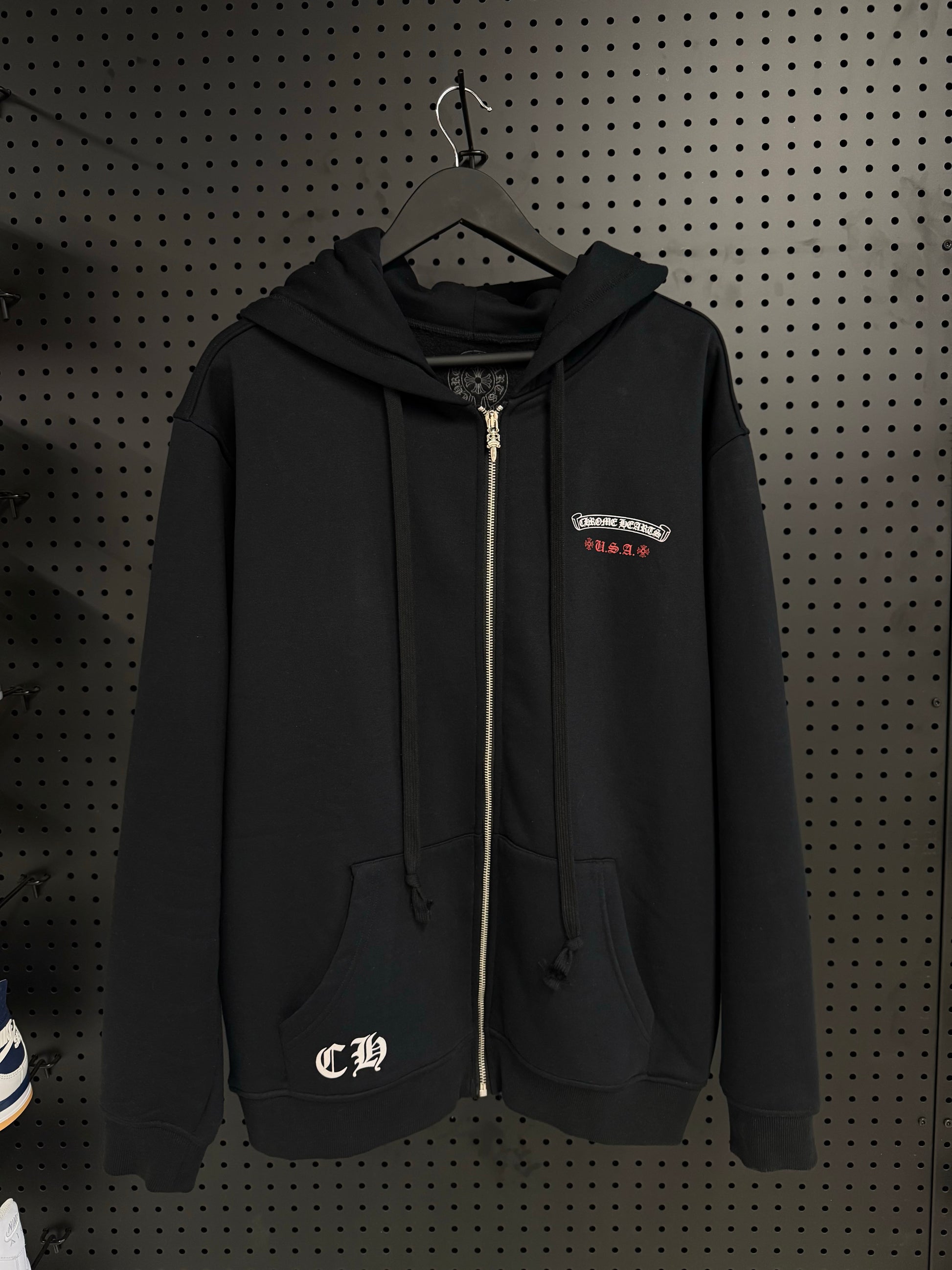 Chrome Hearts USA Flag Zip Up Black