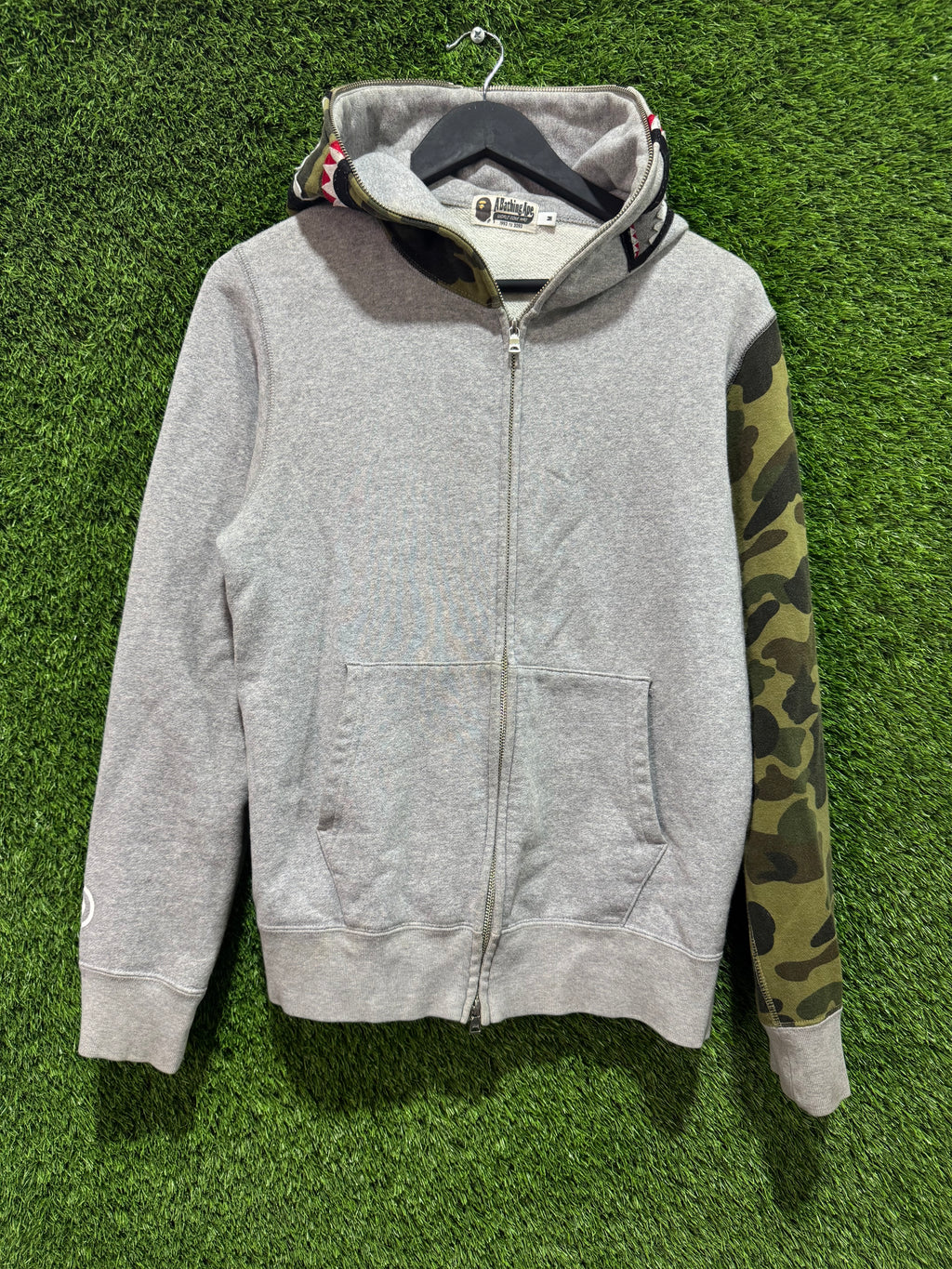Bape OG Camo Shark Zip Up Grey