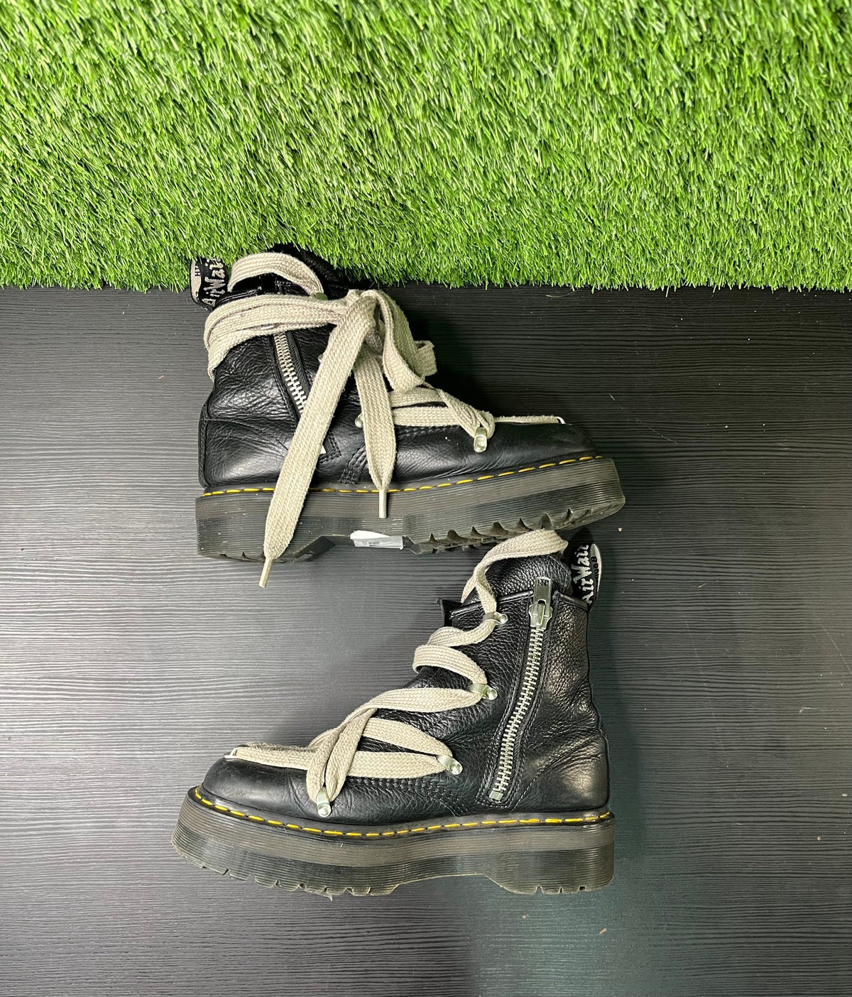 Rick owens x Dr martens black boots