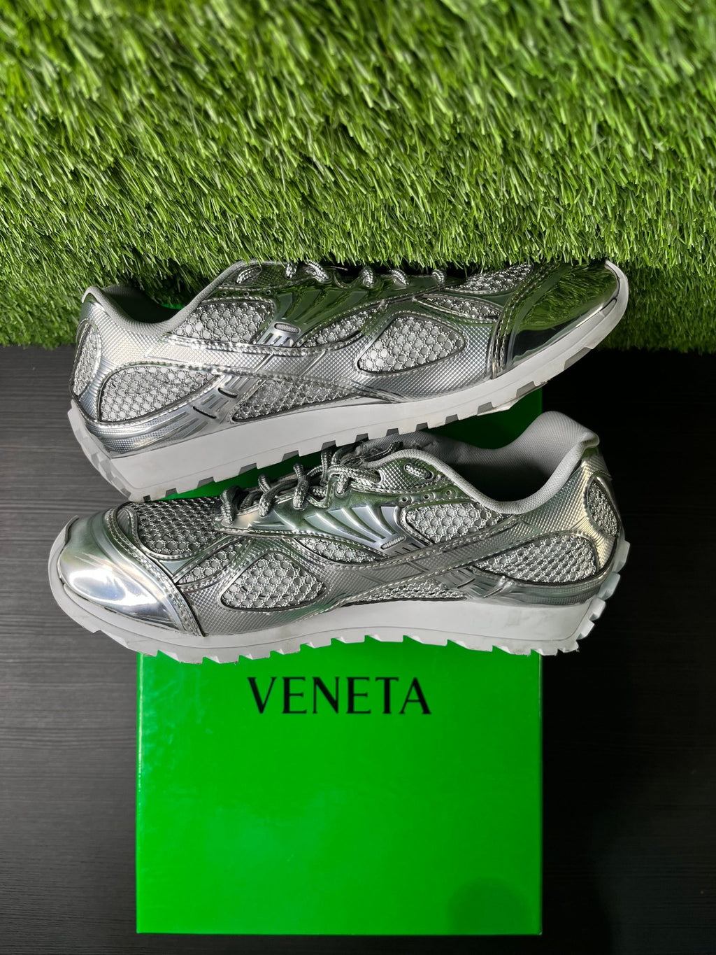 Bottega Veneta orbit sneaker silver
