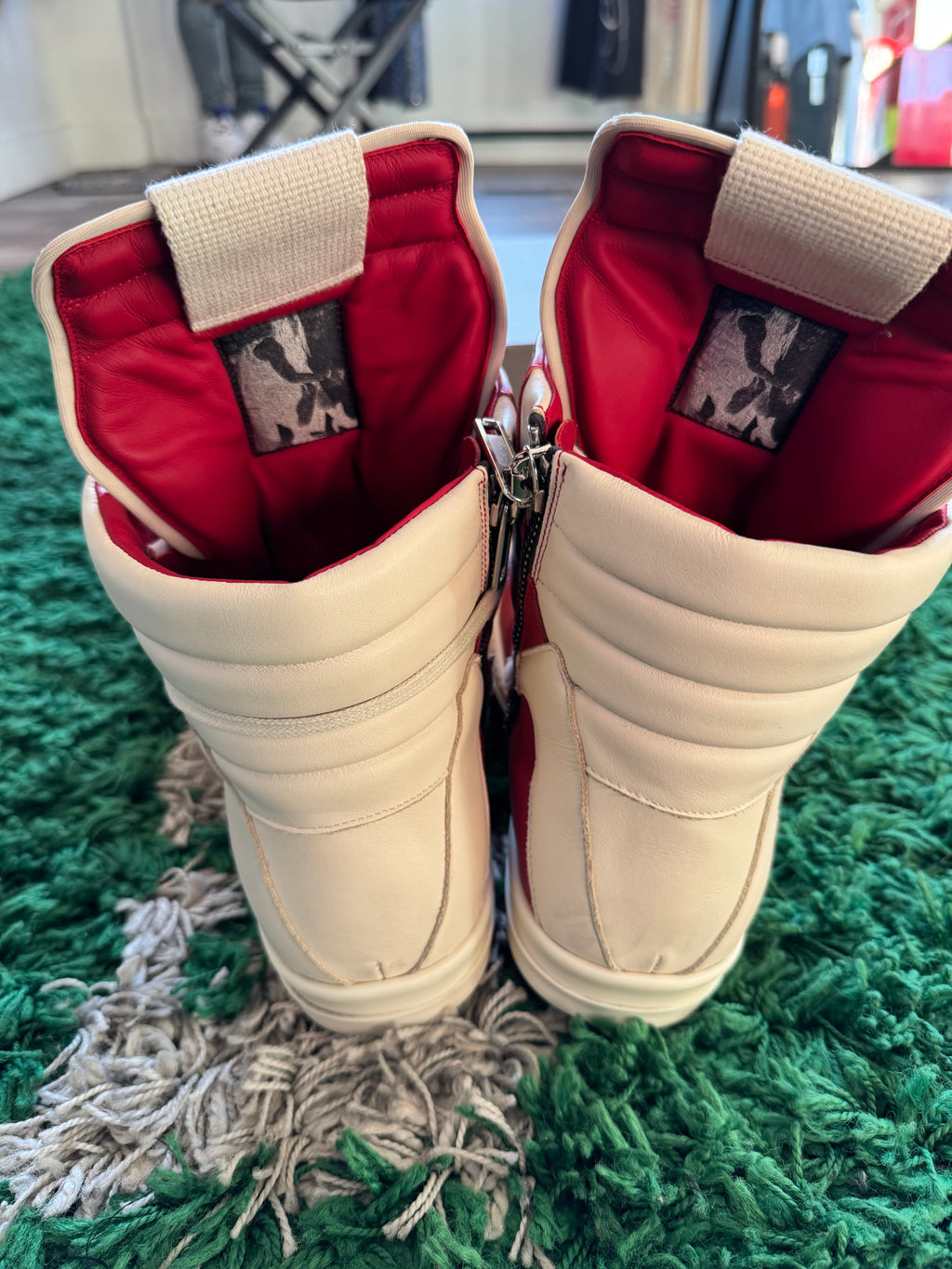 Rick Owens Geobasket Sneakers Red/Multi