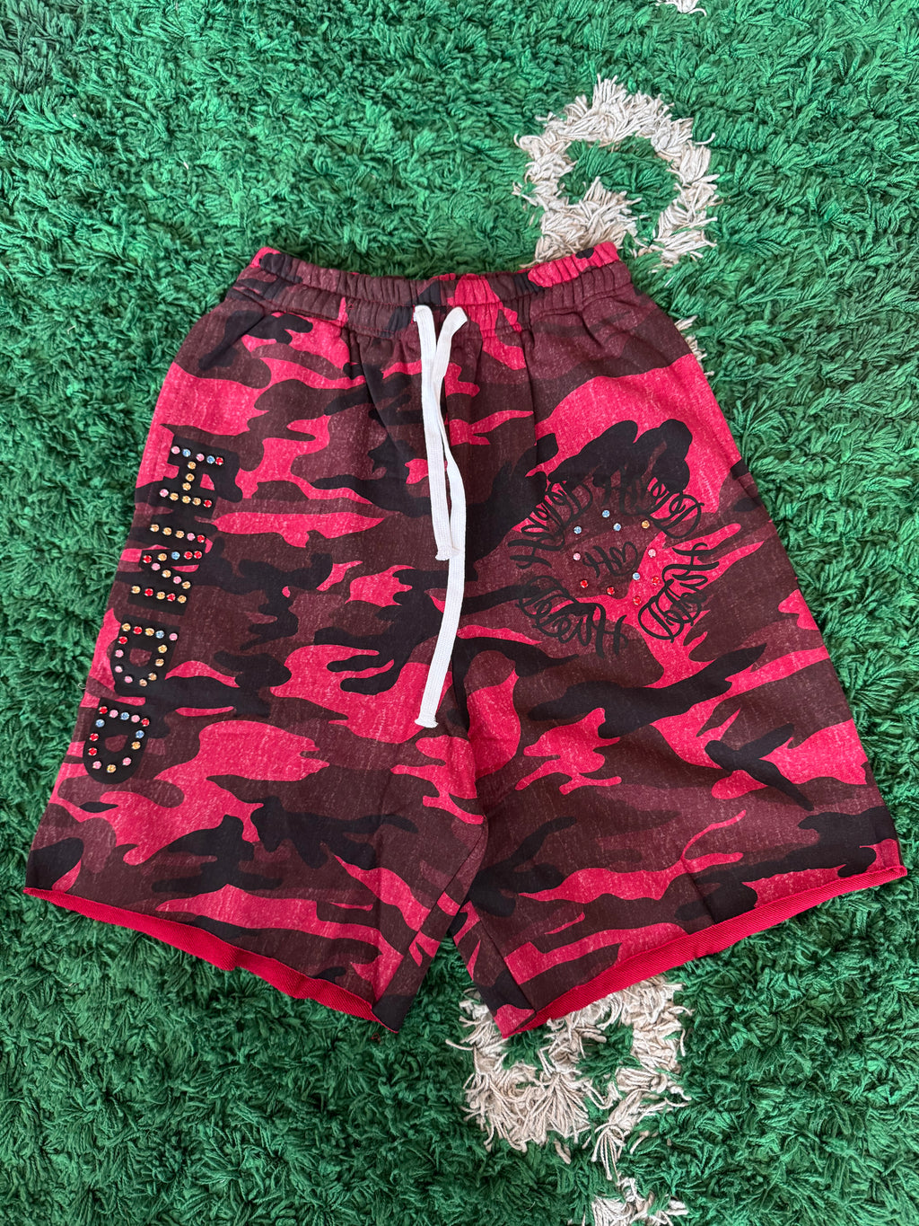 HMDD Red Camo Chimstone Sweat Shorts