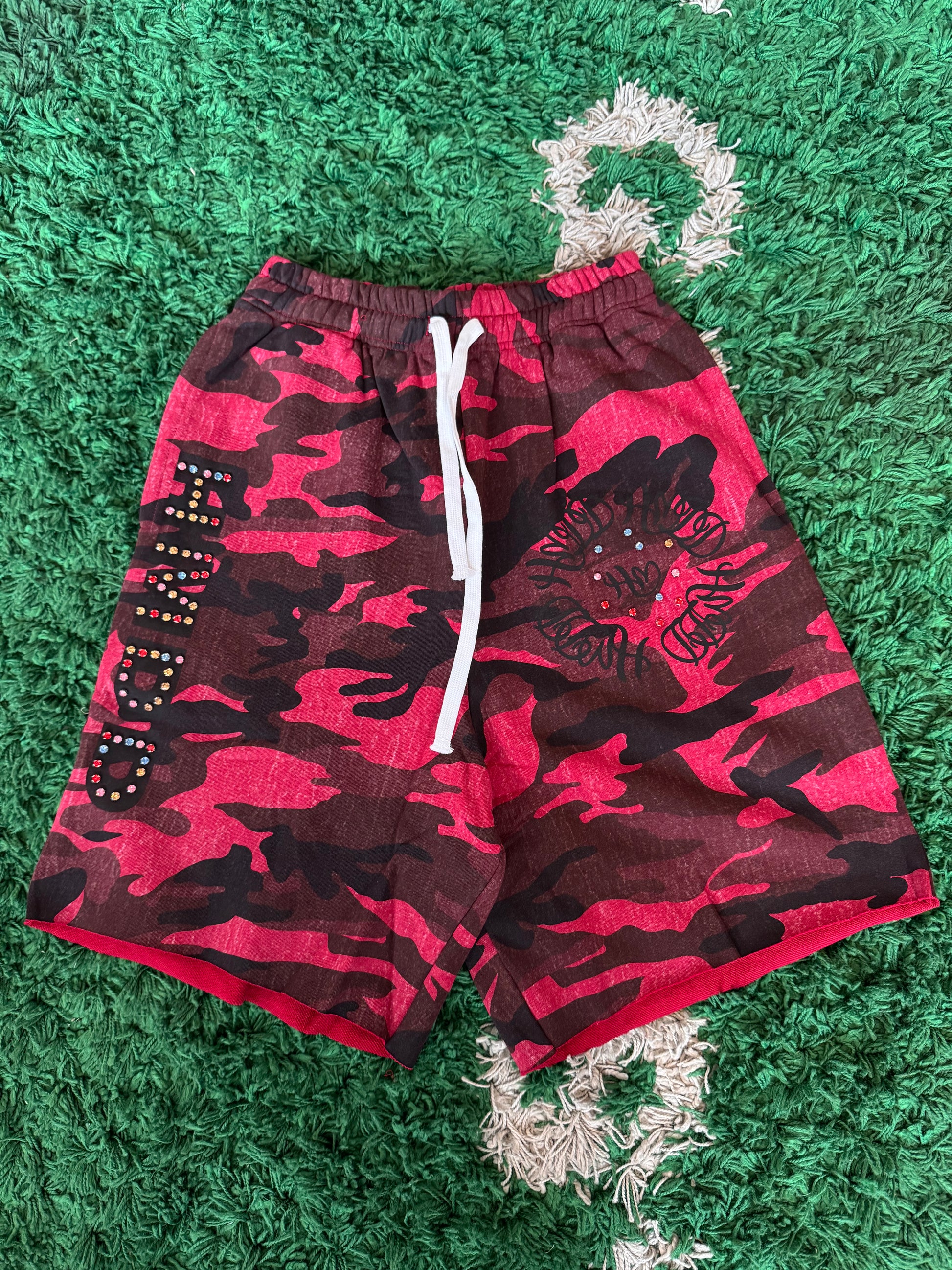 HMDD Red Camo Chimstone Sweat Shorts