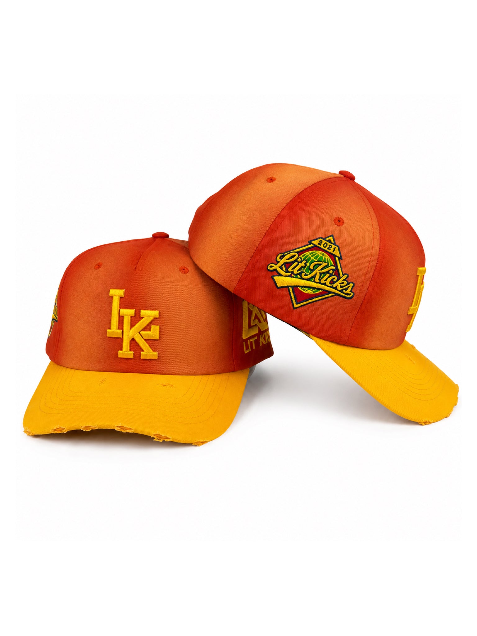 Lit Kicks Washed Logo Snapback Red/Yellow