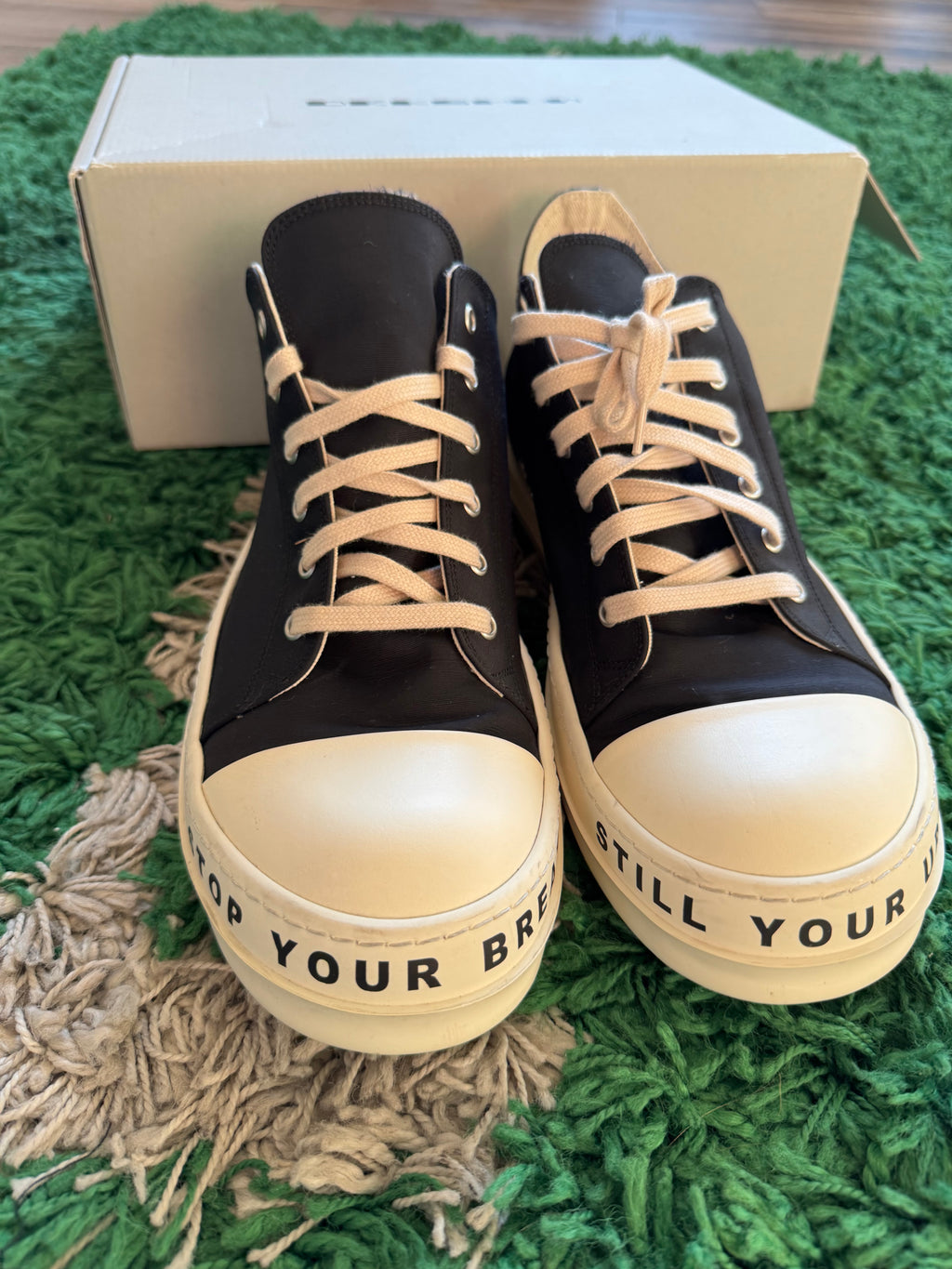 Rick Owens DRKSHDW Printed Low Top Black Milk