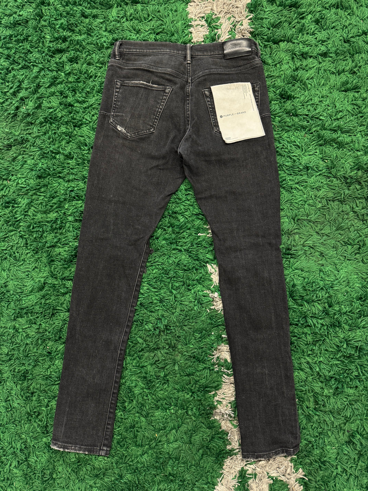 Purple Brand Blowout Knee Skinny Denim Black
