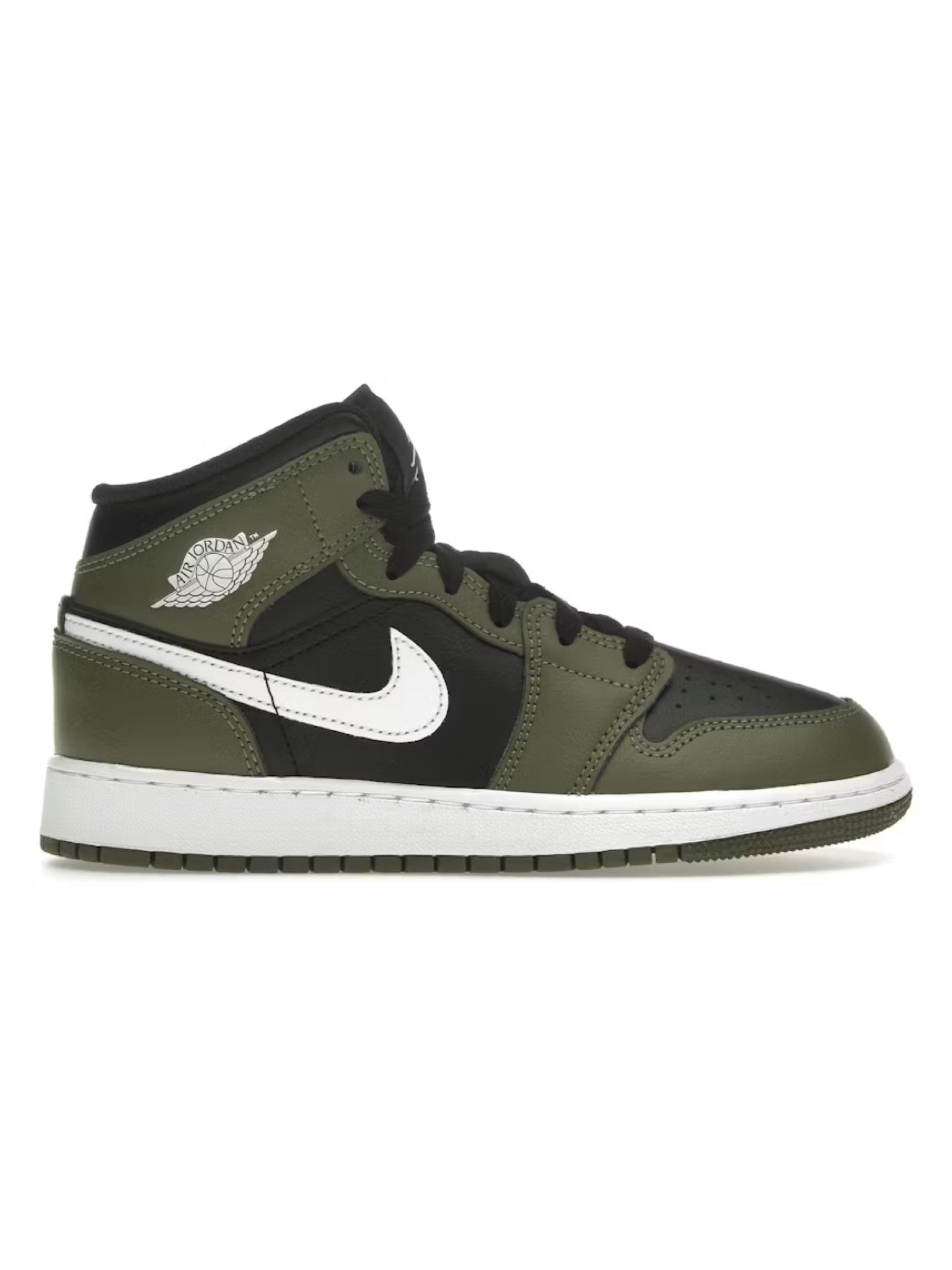 Jordan 1 Mid Black White Olive